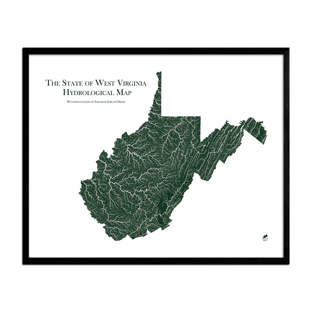 West Virginia Hydrological Map - Muir Way - Hydrology