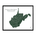 West Virginia Hydrological Map - Muir Way - Hydrology