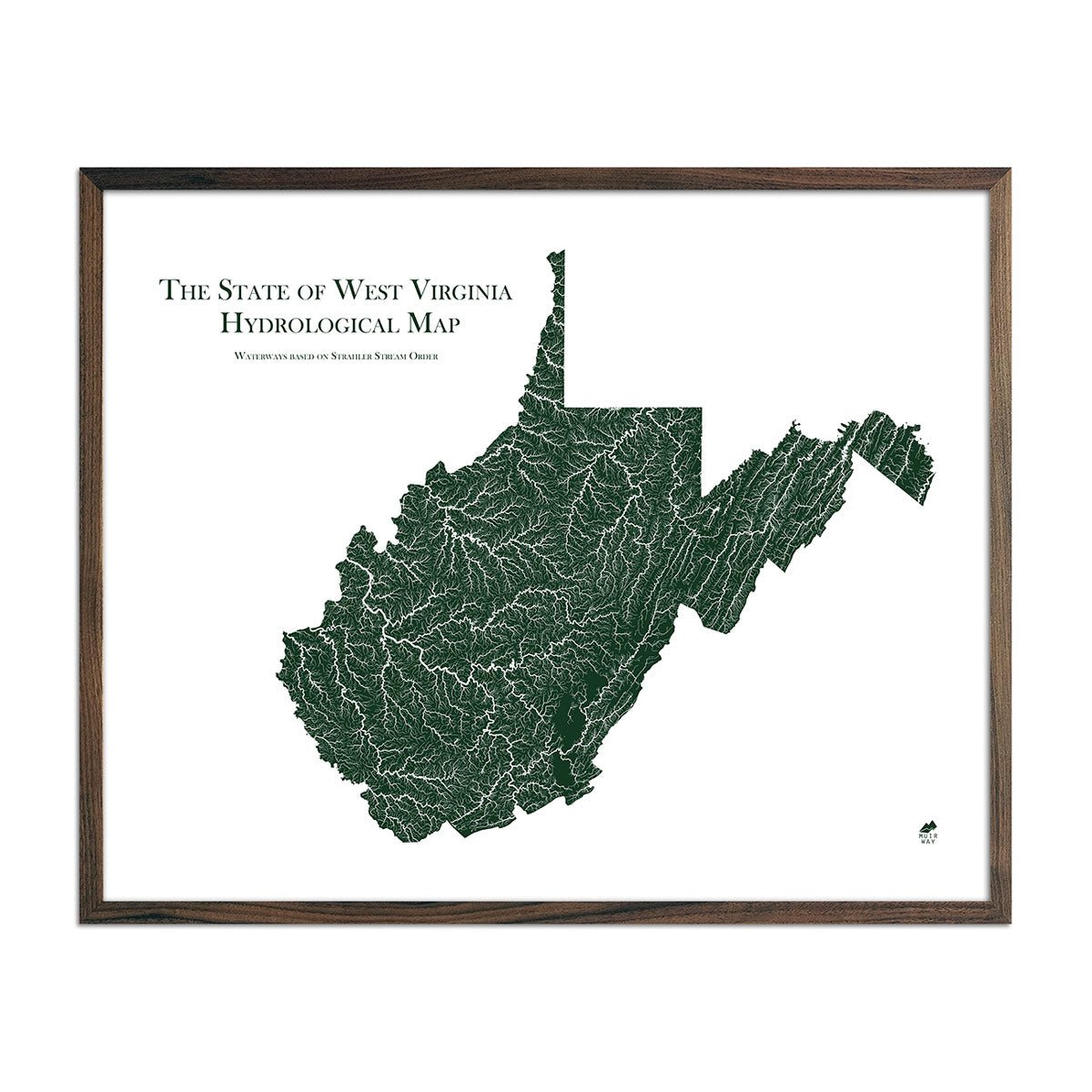 West Virginia Hydrological Map - Muir Way - Hydrology