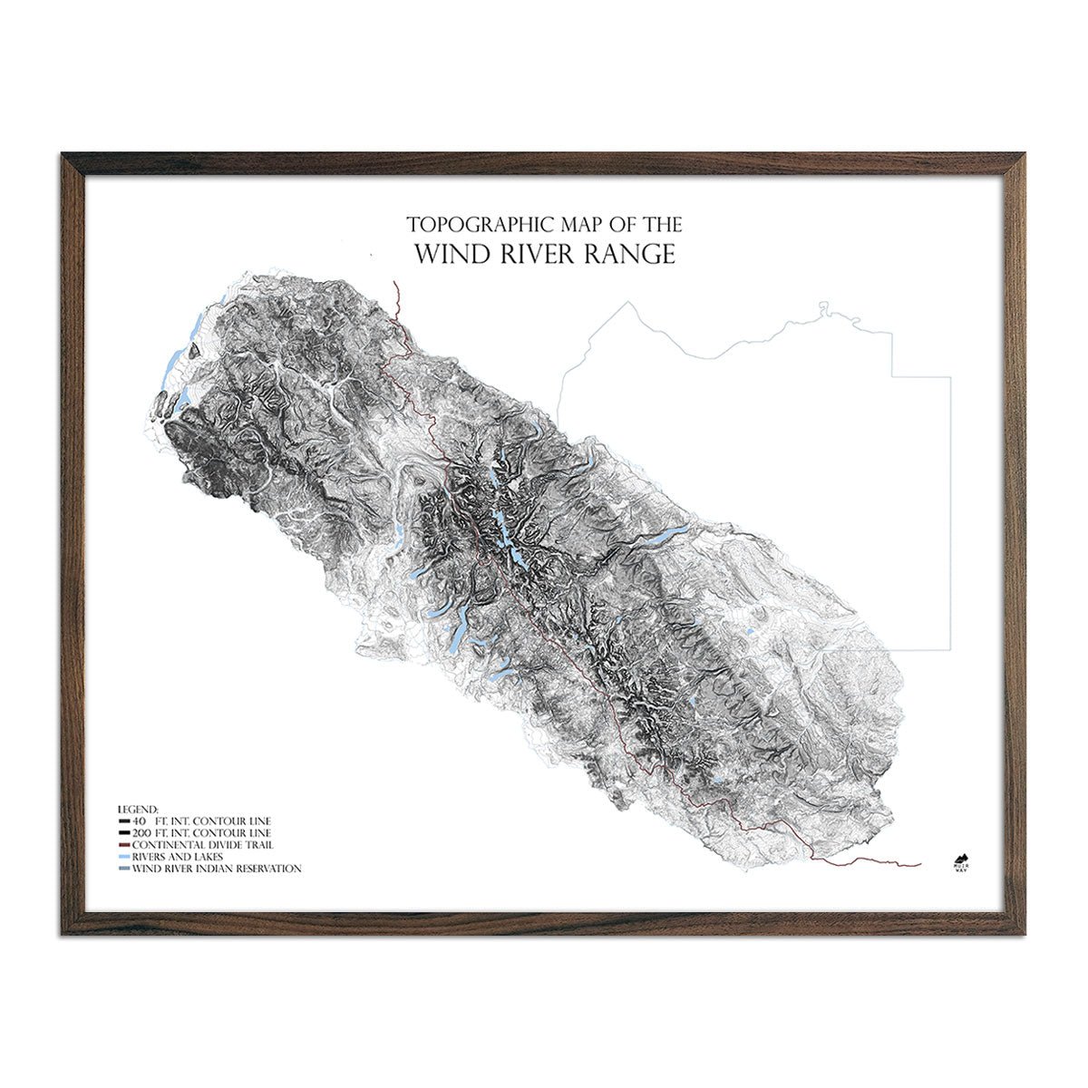 Wind River Mountains Map - Muir Way - Range Series