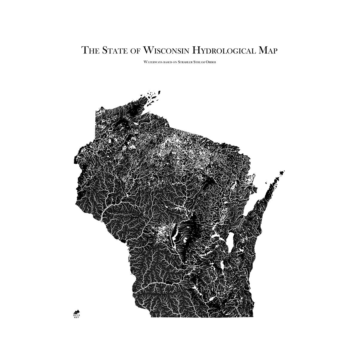 Wisconsin Hydrological Map - Muir Way - Hydrology