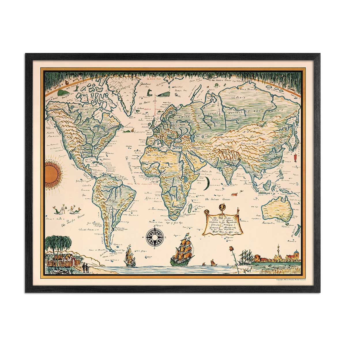 World Map 1932 - Muir Way - Vintage Map