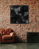 The World on a Quincuncial Projection Black - Muir Way - Vintage Map