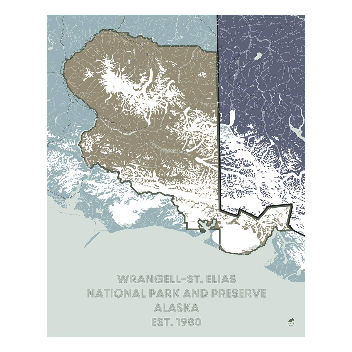 Wrangell - St. Elias National Park and Preserve Map - Muir Way - National Park