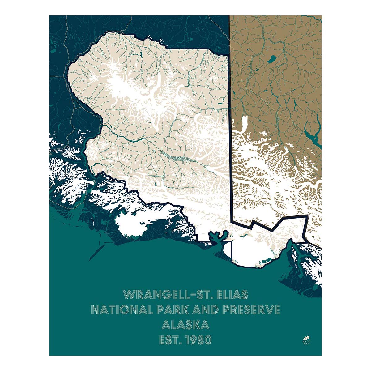 Wrangell - St. Elias National Park and Preserve Map - Muir Way - National Park