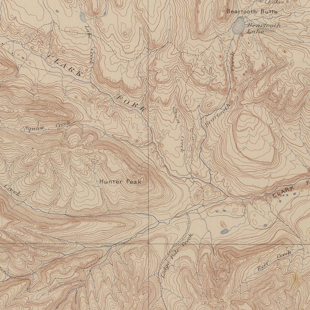 Yellowstone Topographic Map of Crandall 1904 Map - Muir Way - Vintage Map