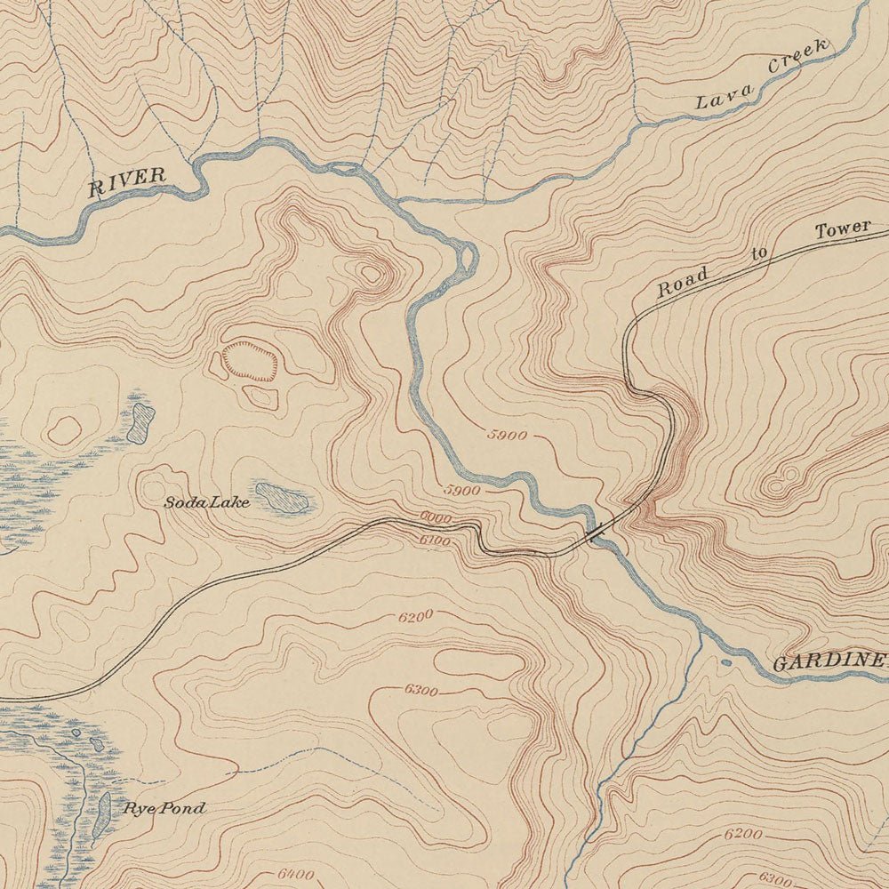 Yellowstone Topographic Map of Mammoth Hot Springs 1904 Map - Muir Way - Vintage Map