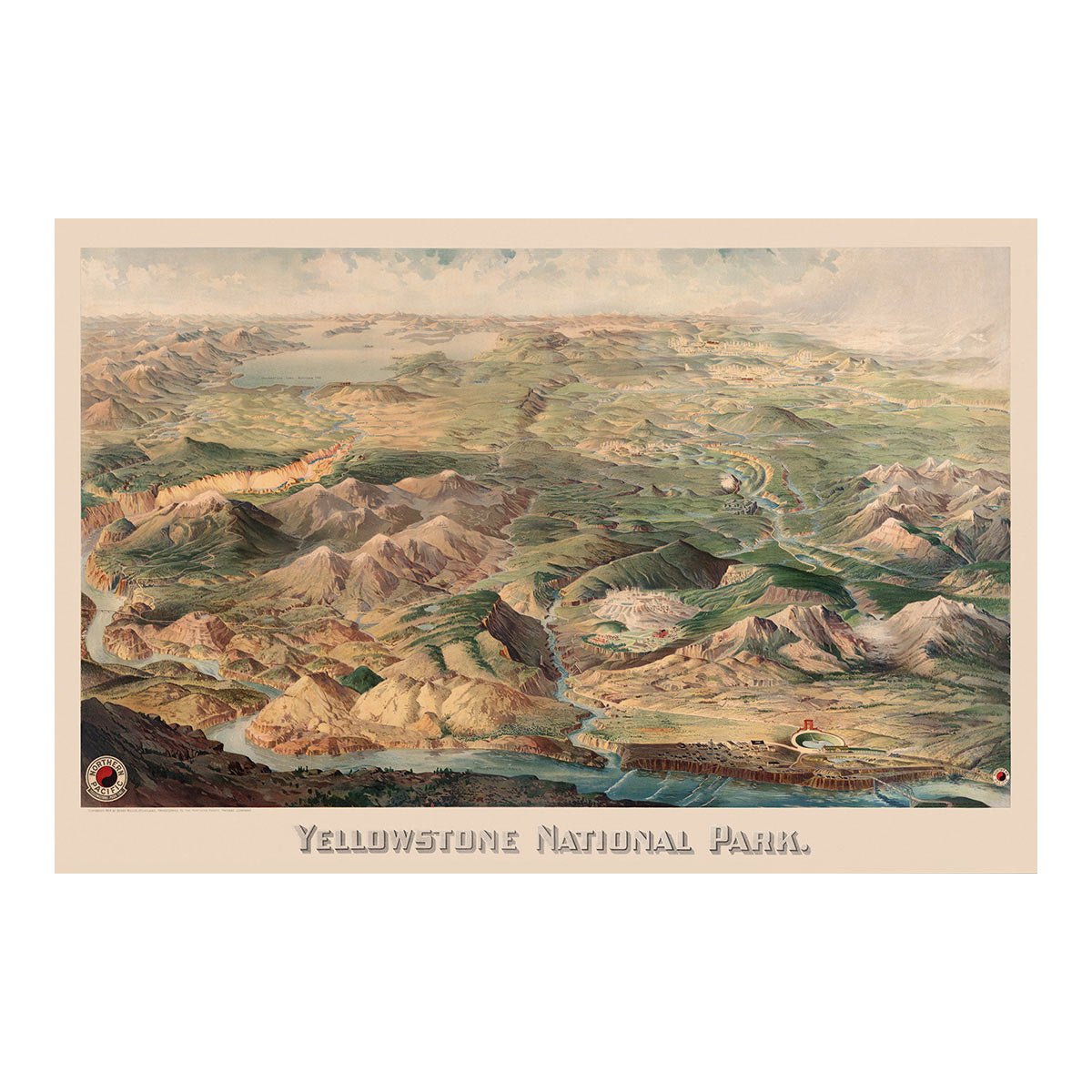 Yellowstone National Park Map 1904 - Muir Way - Vintage Map