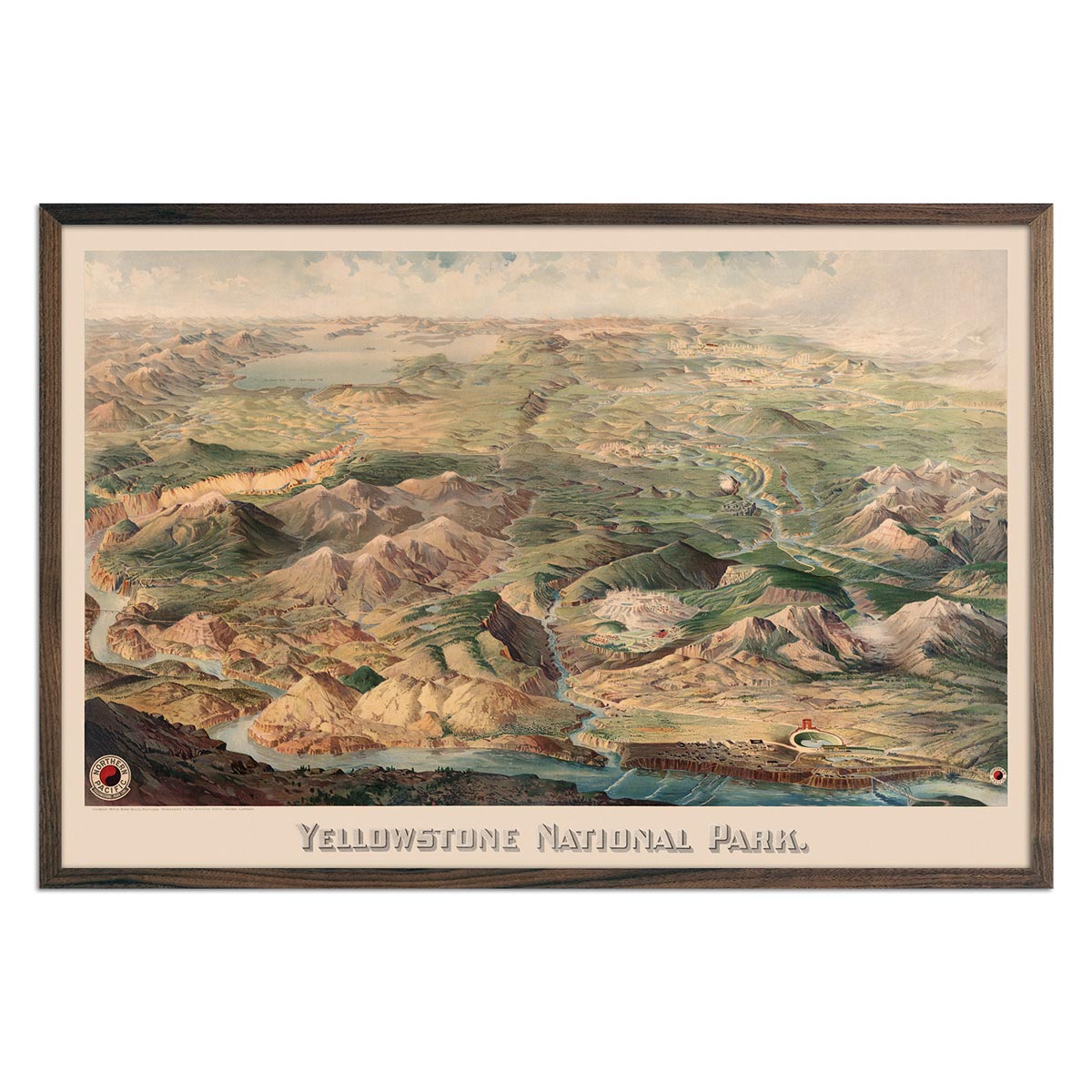 Yellowstone National Park Map 1904 - Muir Way - Vintage Map