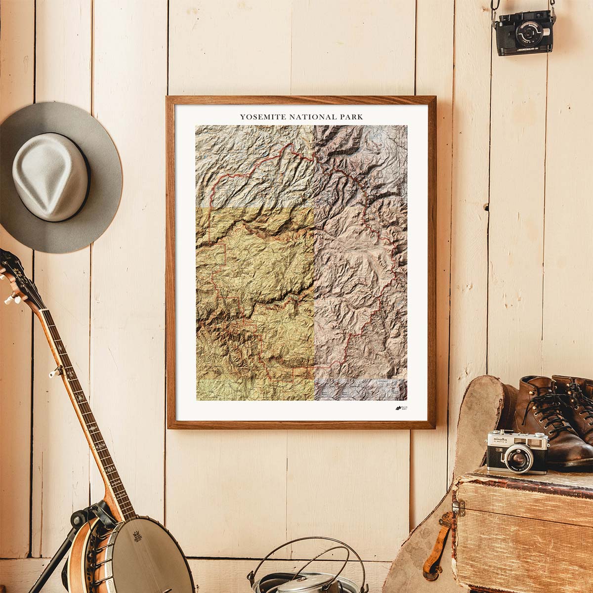 Yosemite Shaded Relief Map - Muir Way - Relief Series