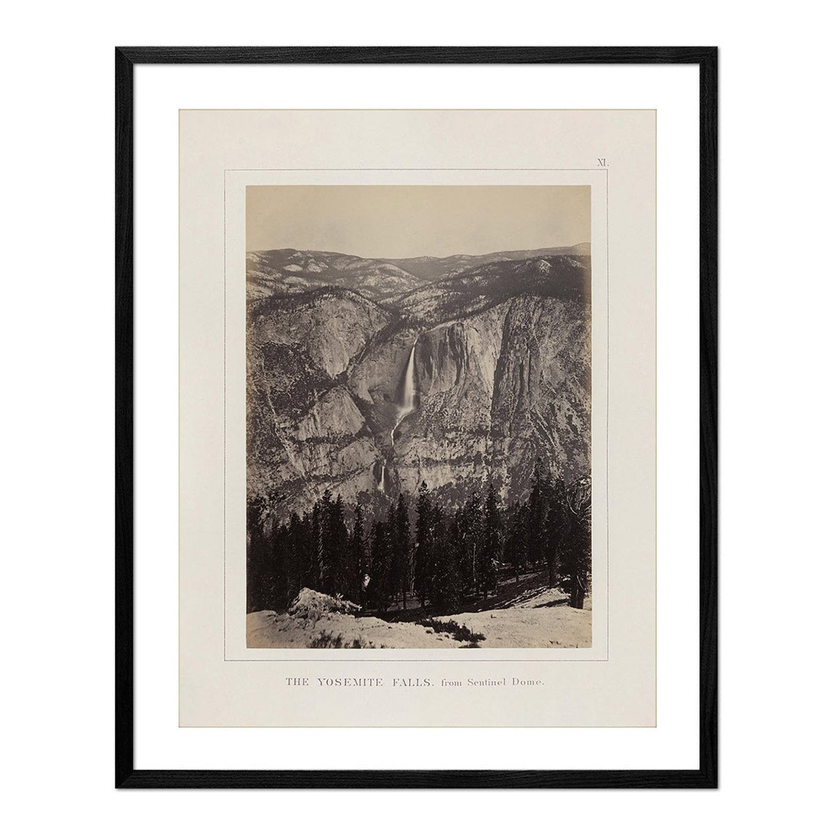 Yosemite Falls from Sentinel Rock, Yosemite 1868 - Muir Way - Photograph