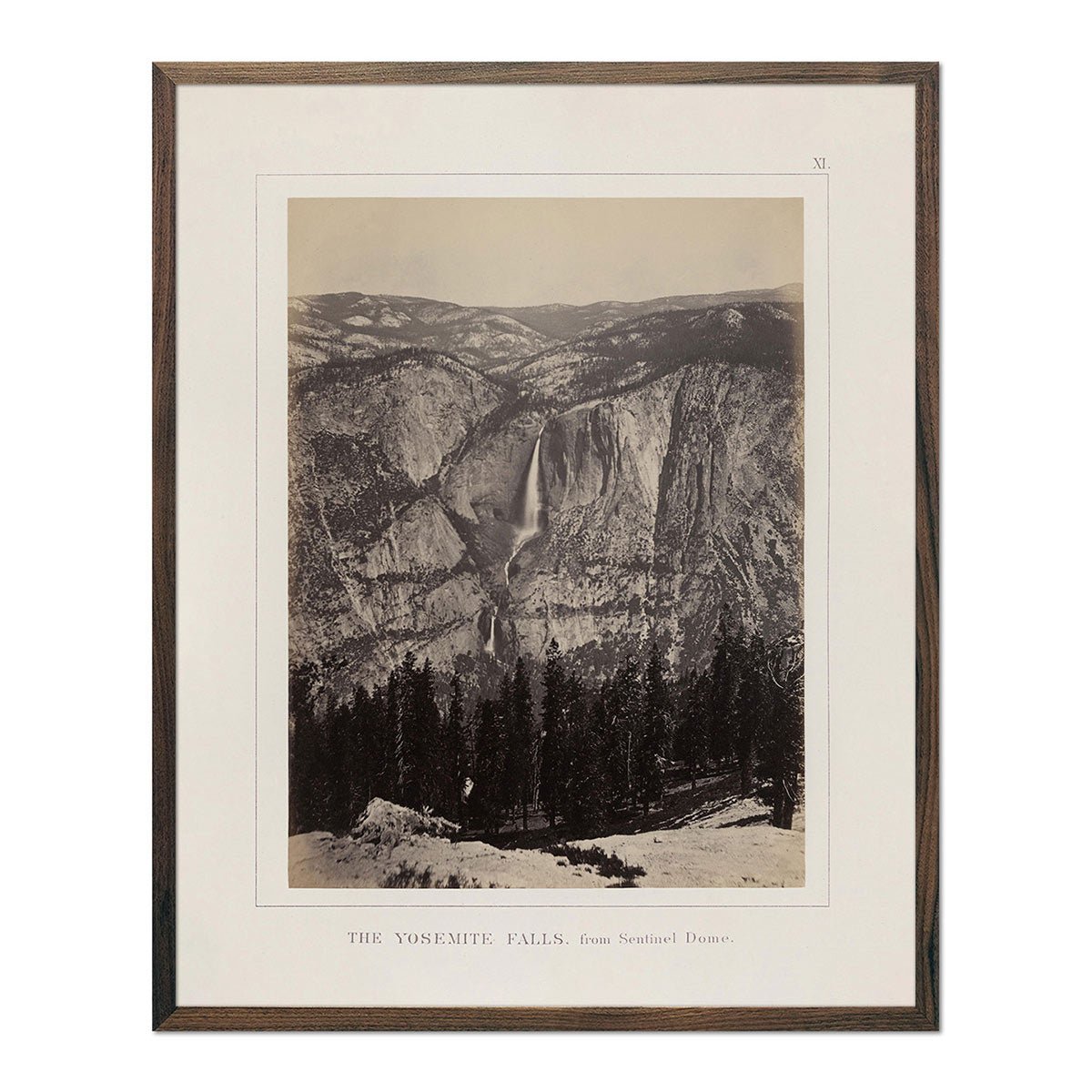 Yosemite Falls from Sentinel Rock, Yosemite 1868 - Muir Way - Photograph