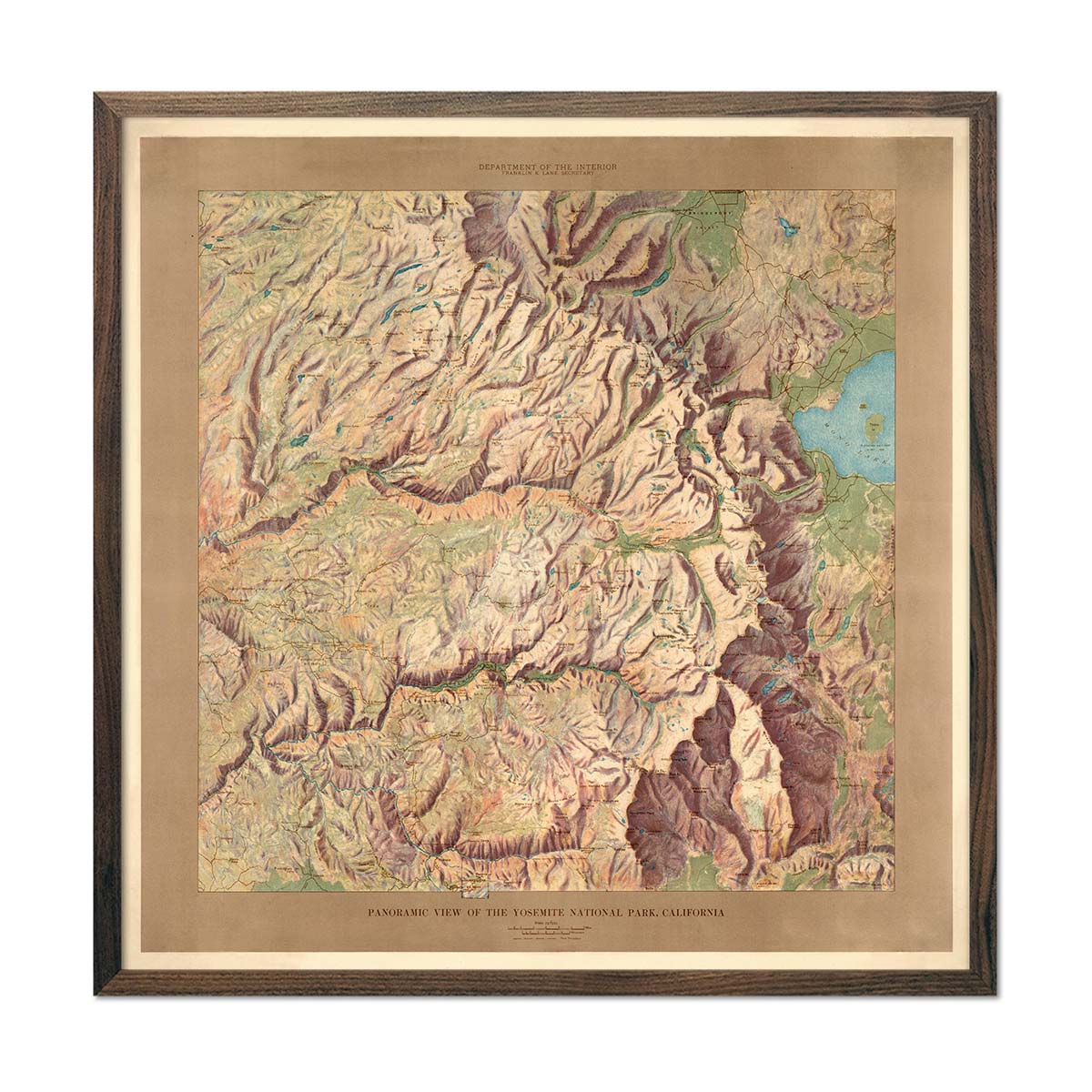 Yosemite National Park Map 1914 - Muir Way - Vintage Map