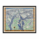 Yosemite National Park 1955 Map - Muir Way - Vintage Map