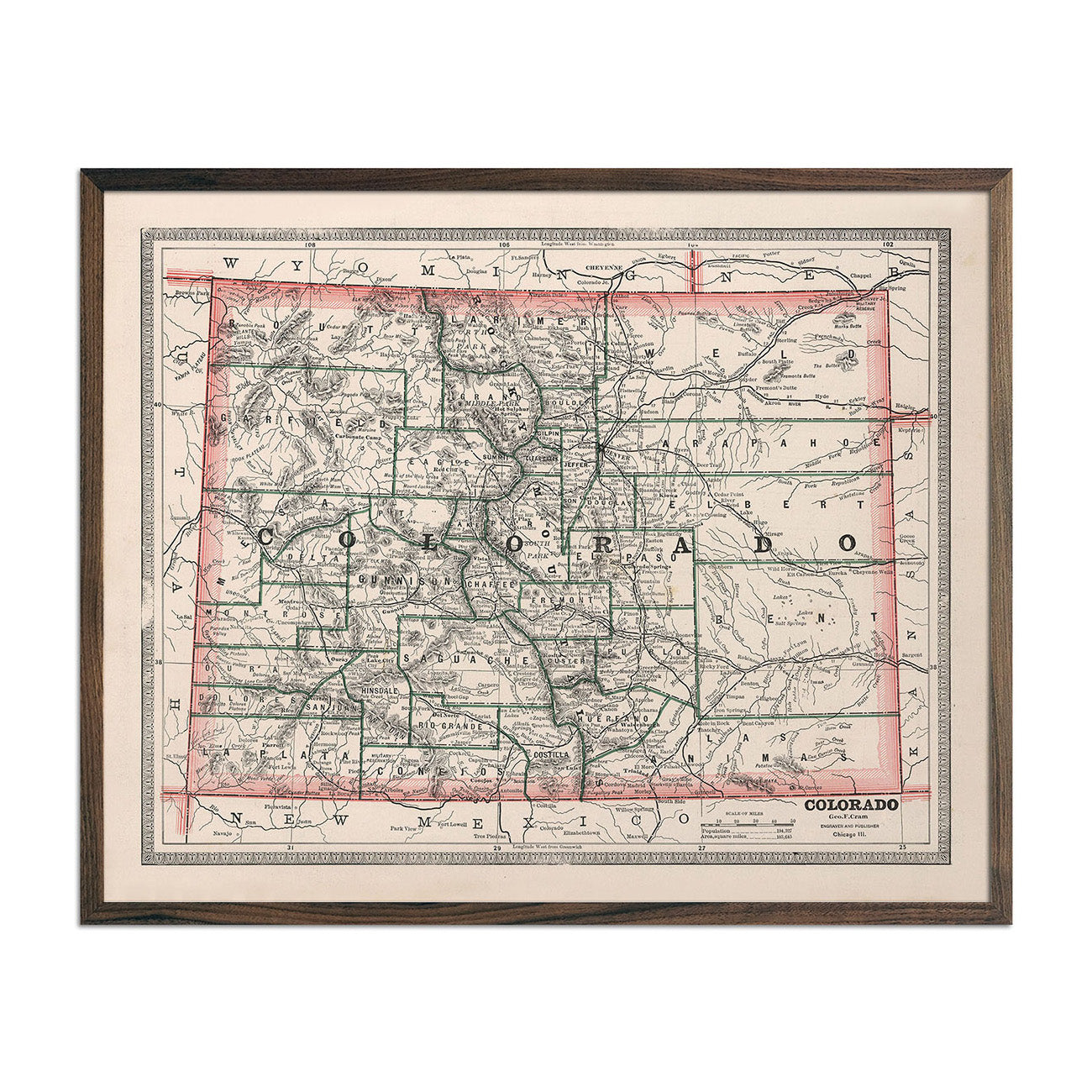 1883 US State Maps