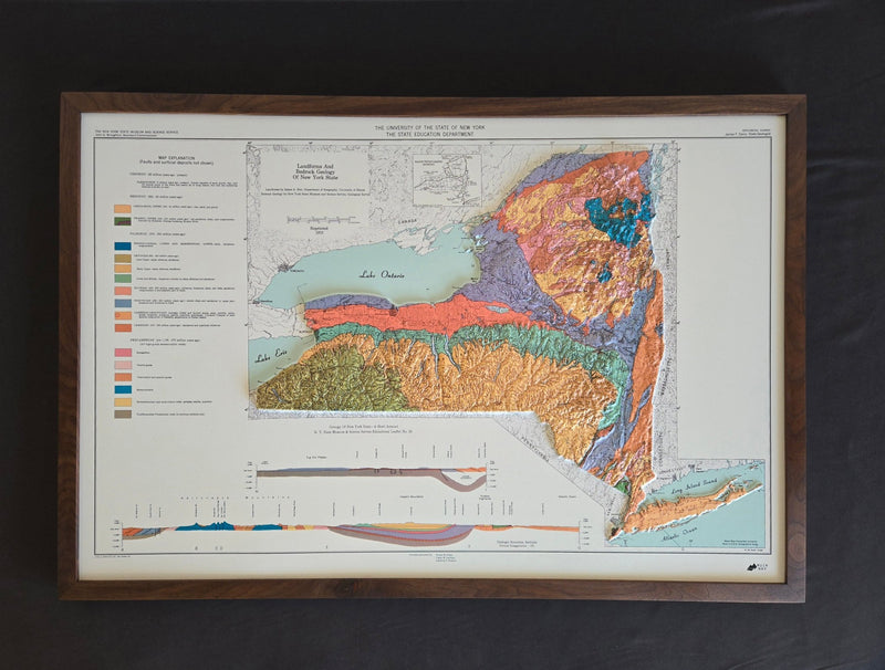 Walnut Frame for 3D Raised Relief Map - Muir Way - 