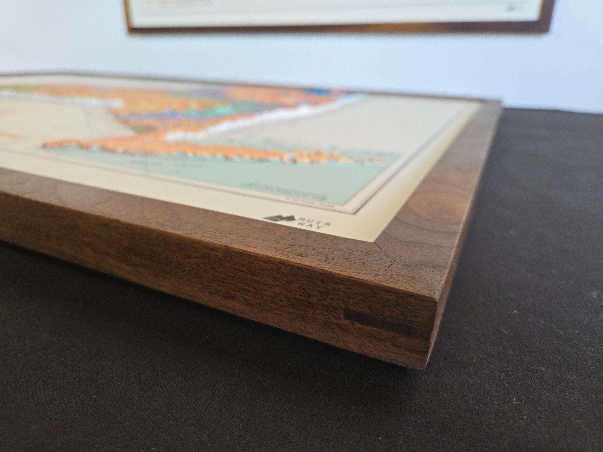Walnut Frame for 3D Raised Relief Map - Muir Way - 