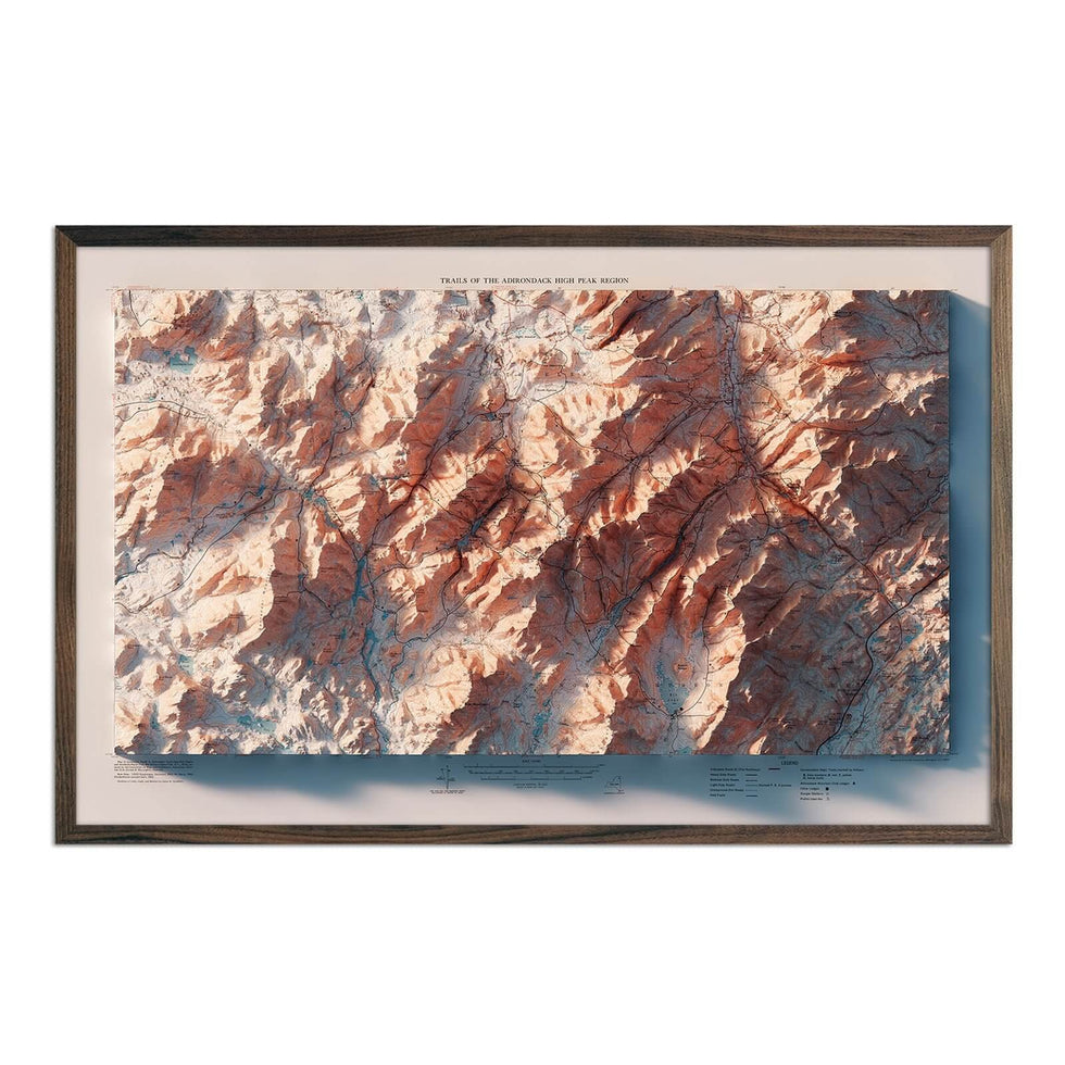Vintage Relief Map Prints | Shaded Detail with Frame Options – Muir Way