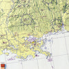 Aeronautical Chart - USA Southeast 1950 Shaded Relief Map