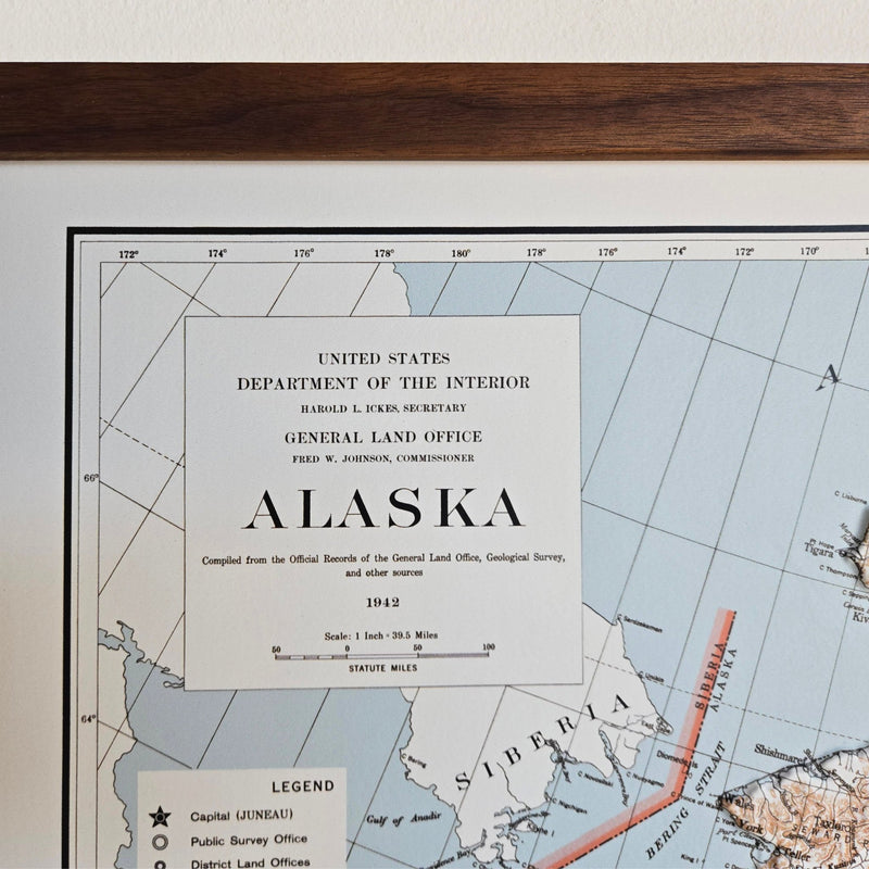 Alaska 1942 3D Raised Relief Map - Muir Way - 3D