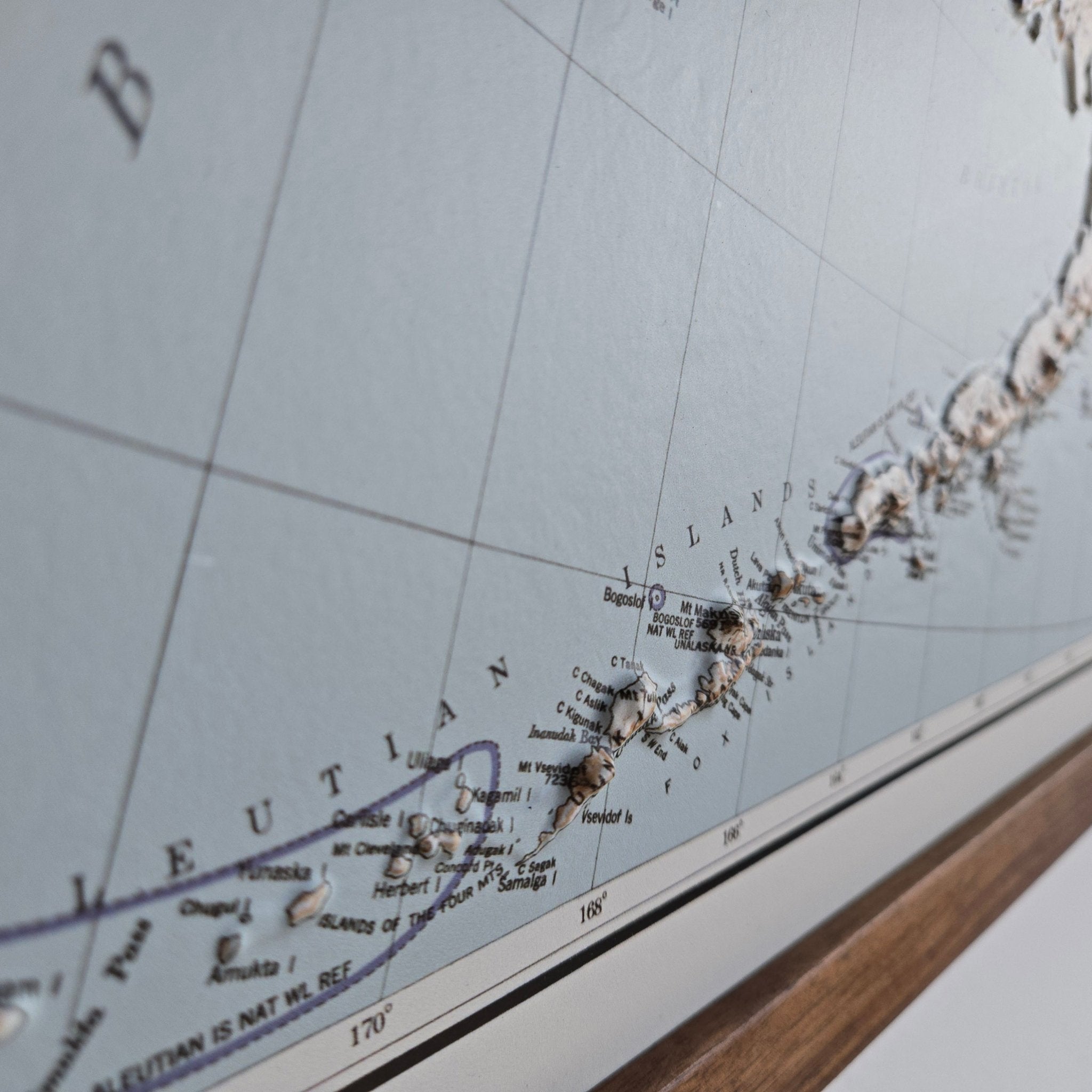 Alaska 1942 3D Raised Relief Map - Muir Way - 3D