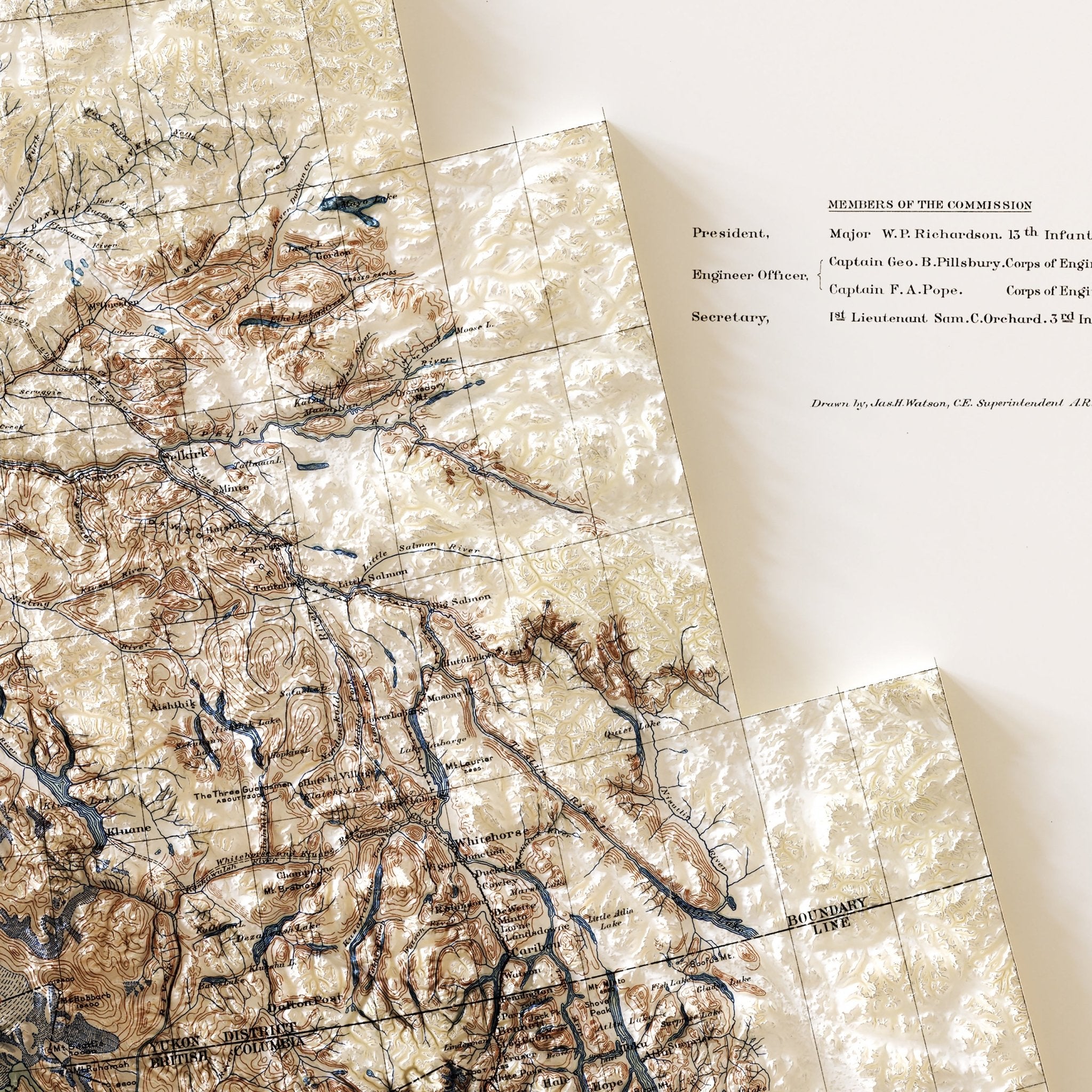 Alaska 1909 Shaded Relief Map - Muir Way - Vintage Relief