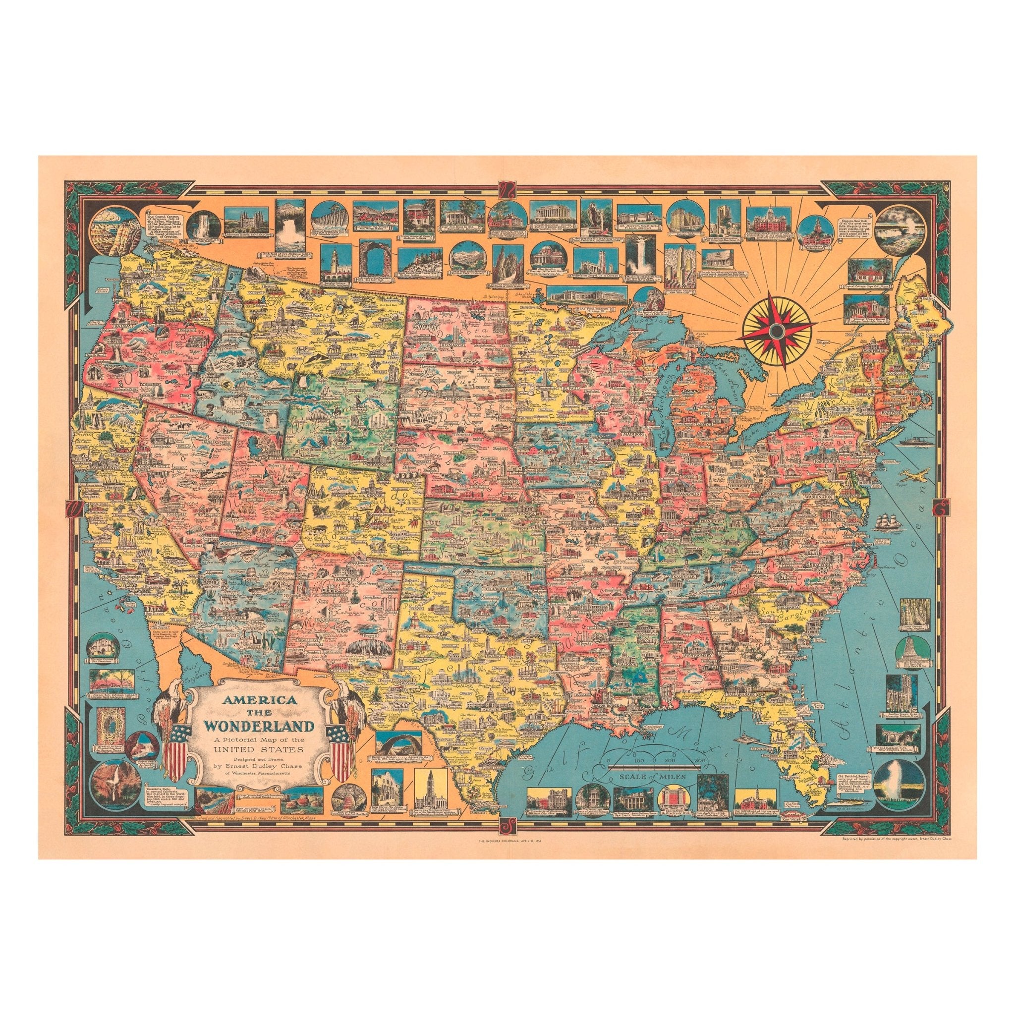America the Wonderland - Muir Way - Vintage Map