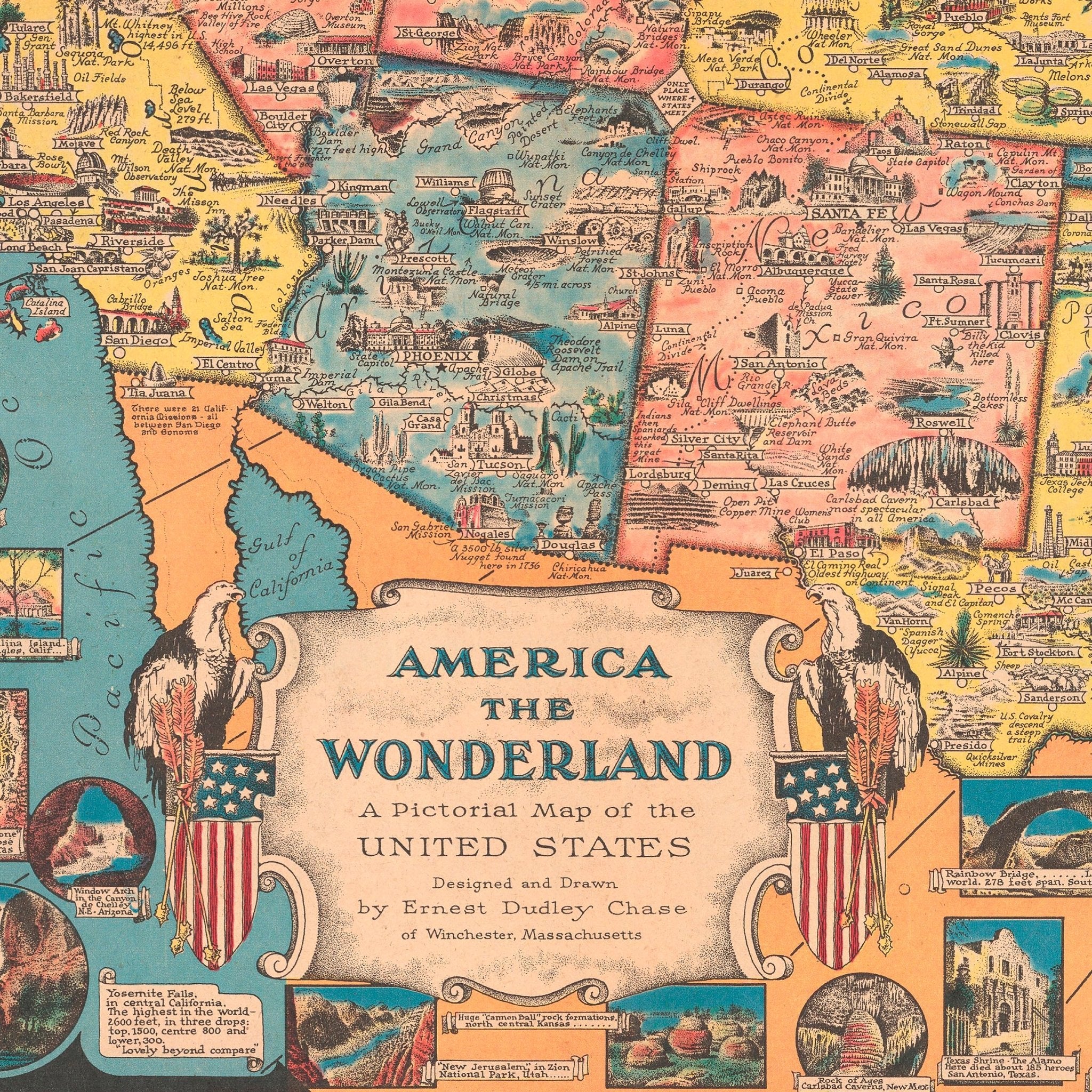 America the Wonderland - Muir Way - Vintage Map