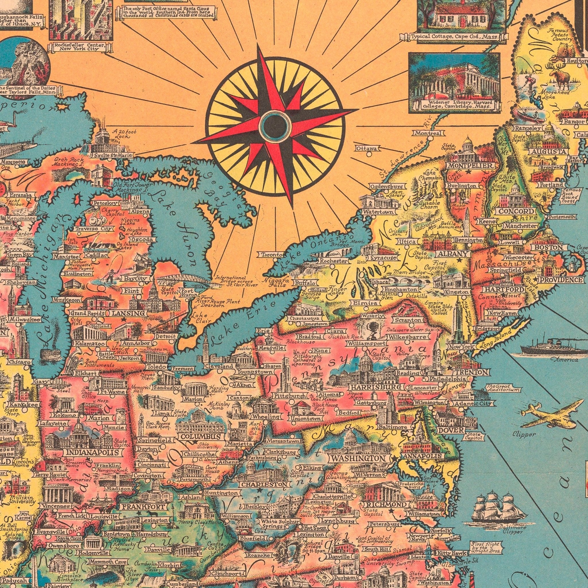 America the Wonderland - Muir Way - Vintage Map