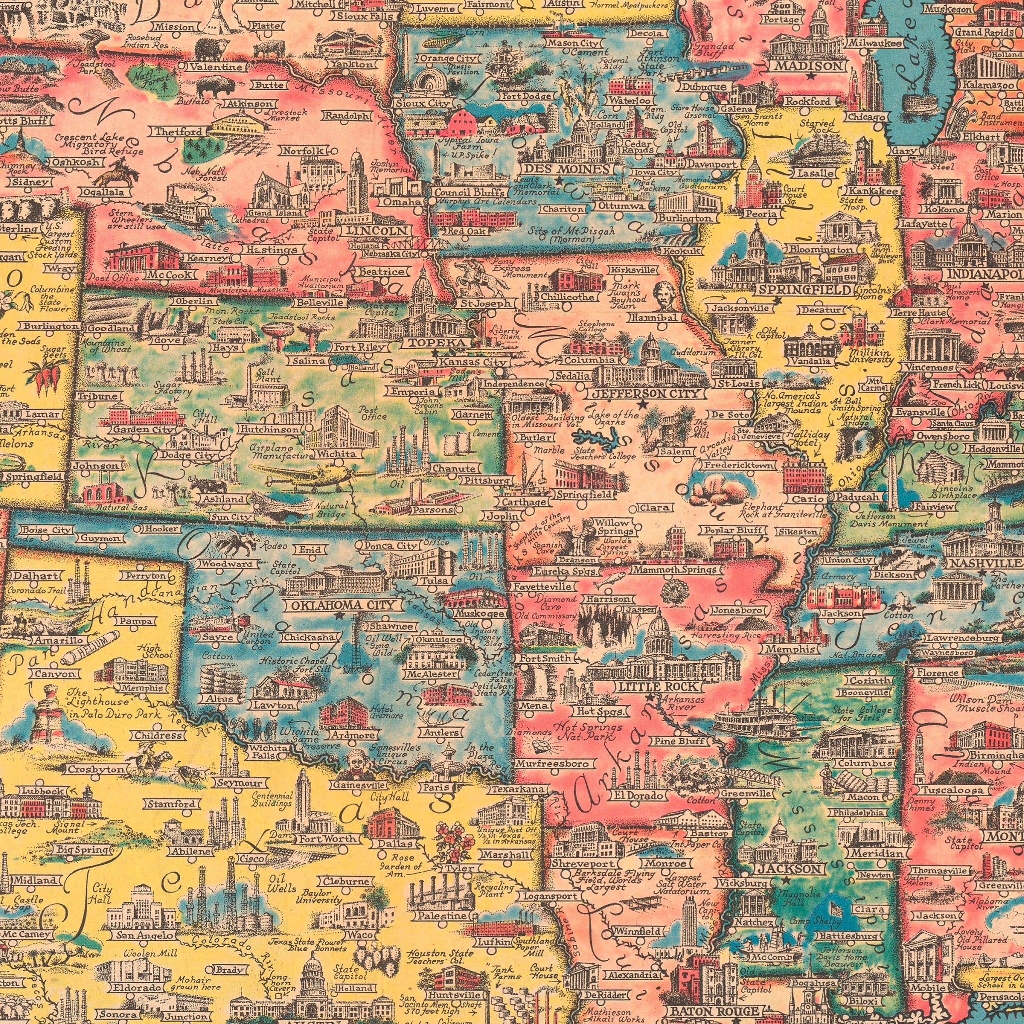 America the Wonderland - Muir Way - Vintage Map