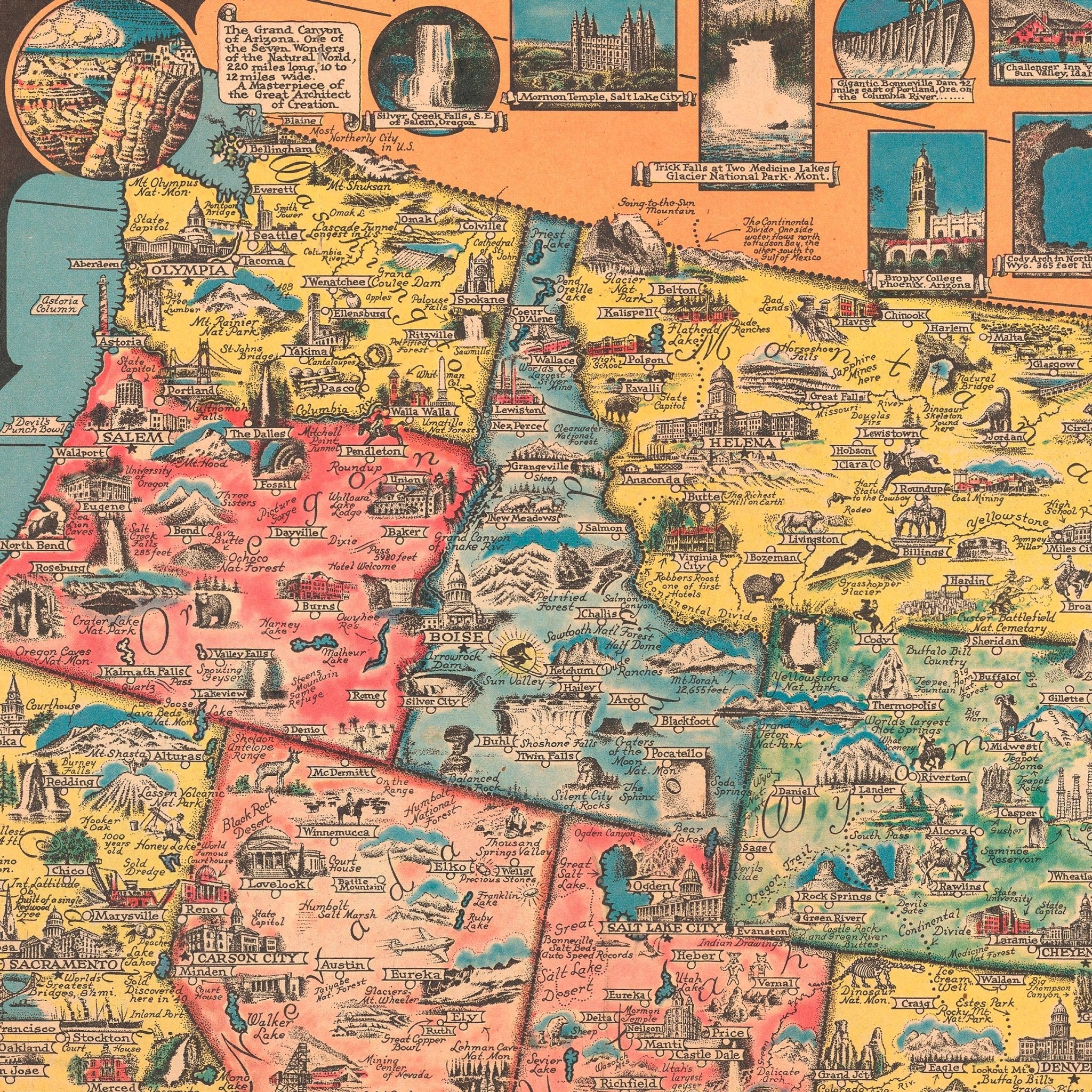 America the Wonderland - Muir Way - Vintage Map