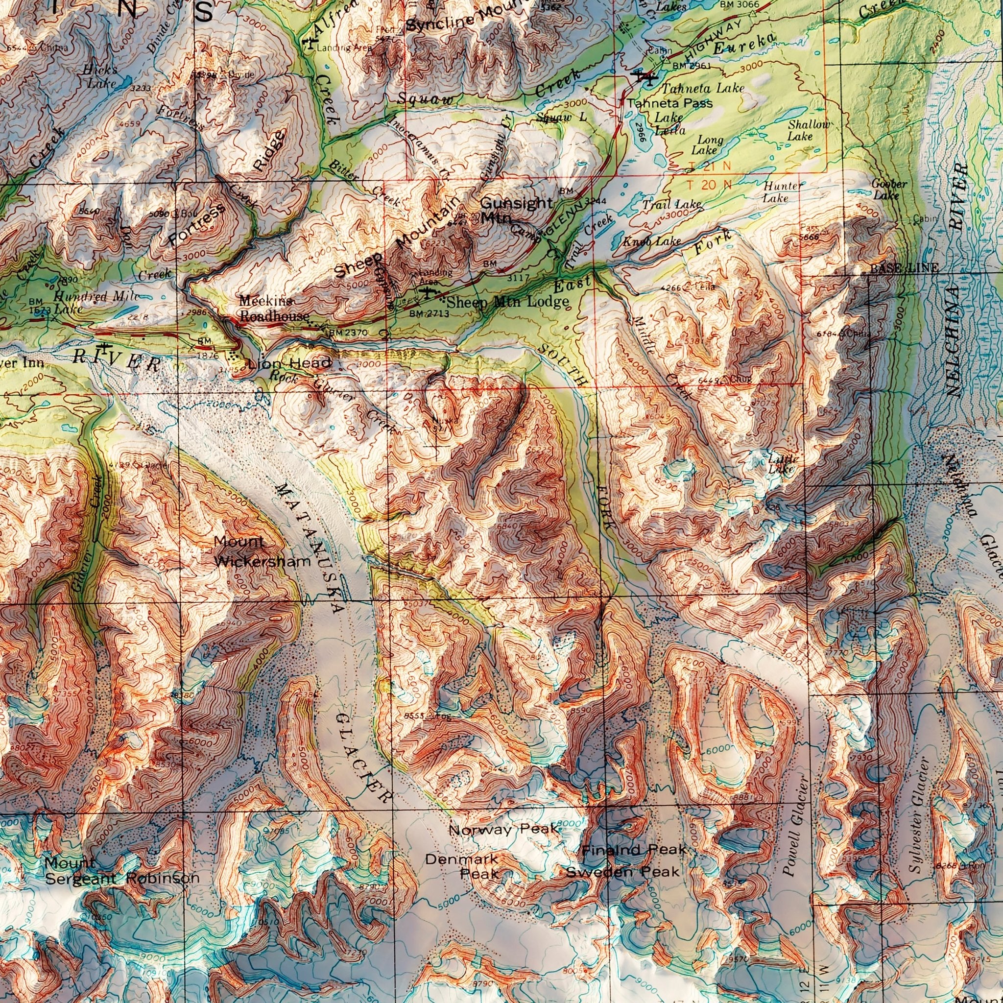 Anchorage, Alaska 1979 Shaded Relief Map - Muir Way - Vintage Relief