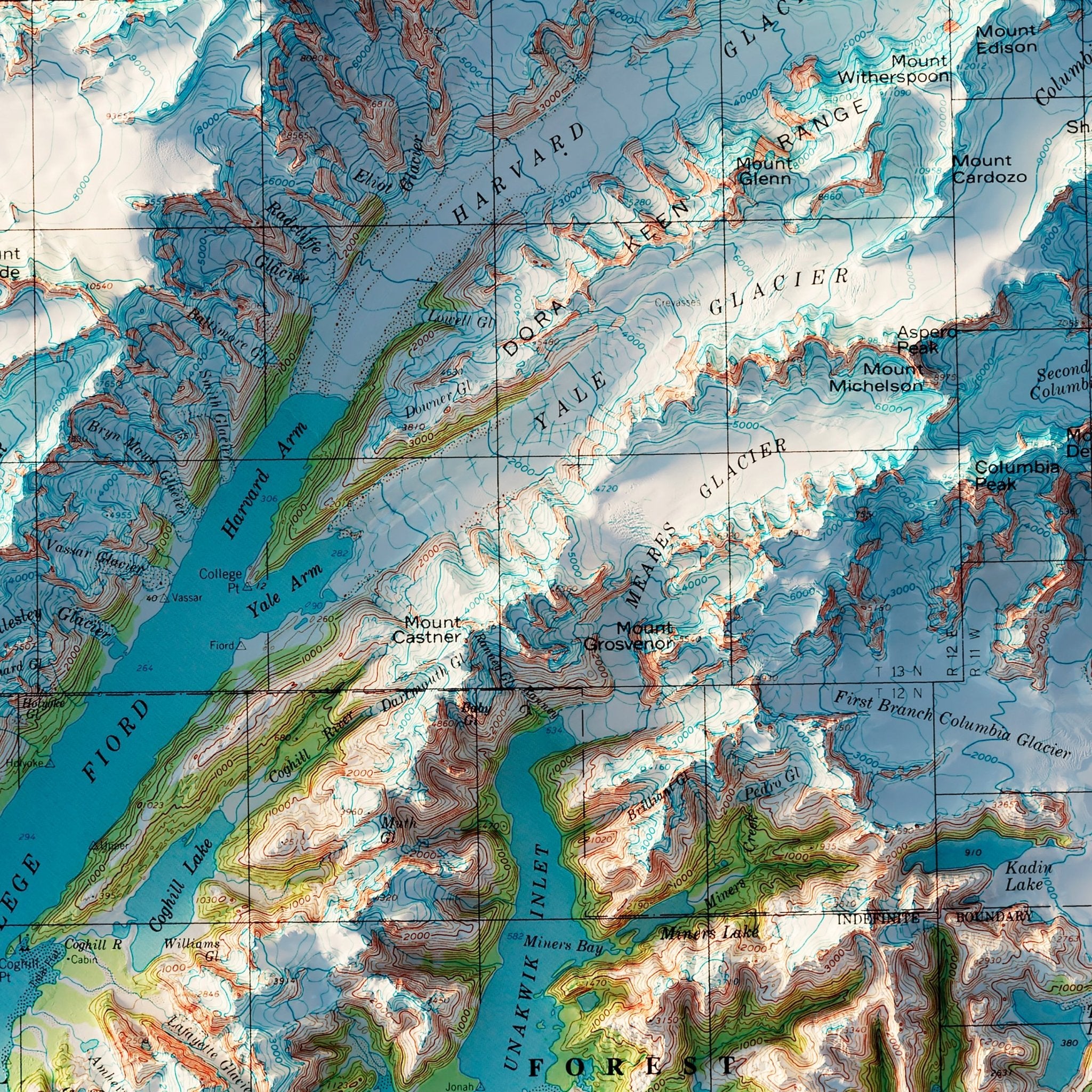 Anchorage, Alaska 1979 Shaded Relief Map - Muir Way - Vintage Relief