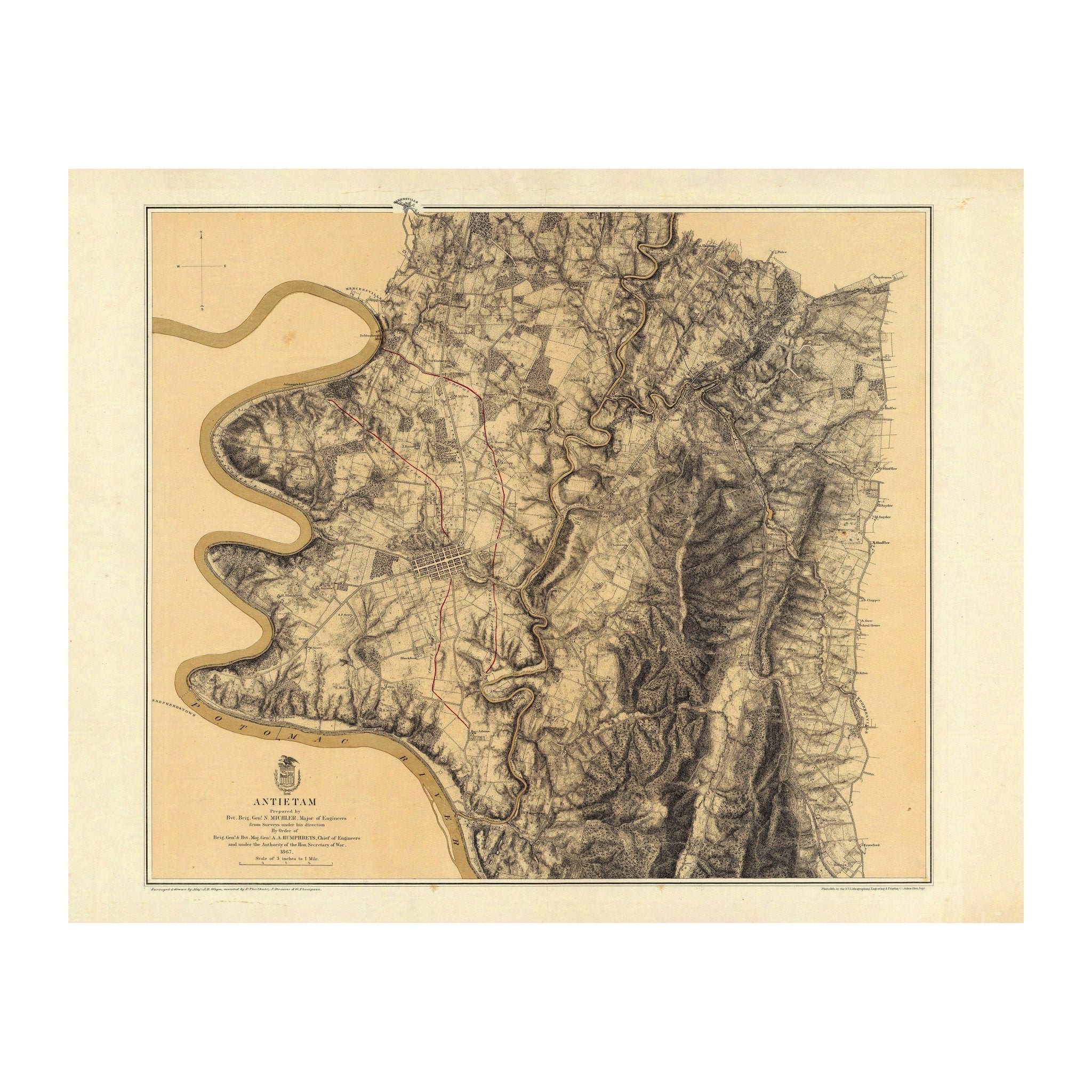 Antietam - Muir Way - Vintage Map