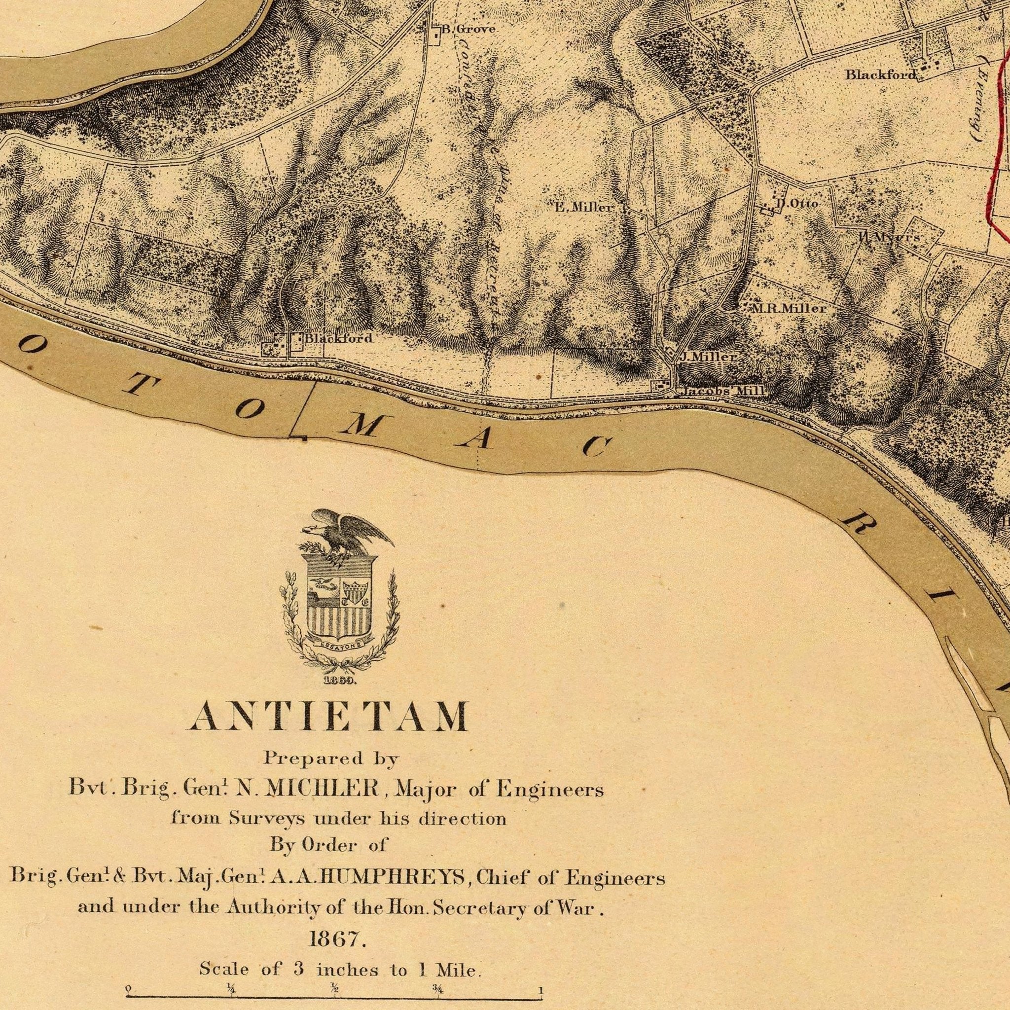 Antietam - Muir Way - Vintage Map