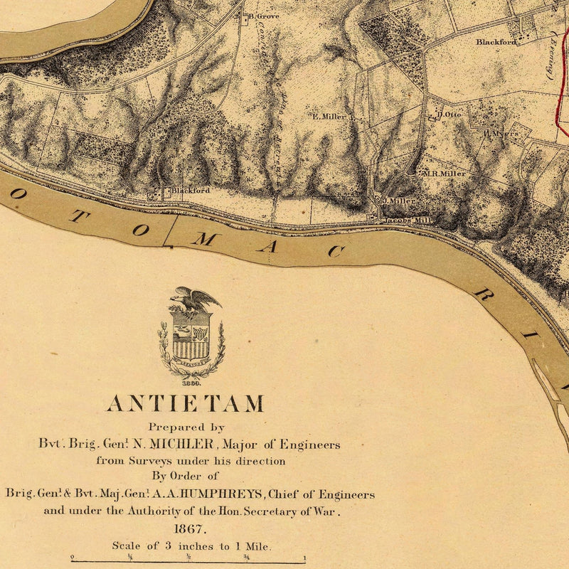 Antietam - Muir Way - Vintage Map