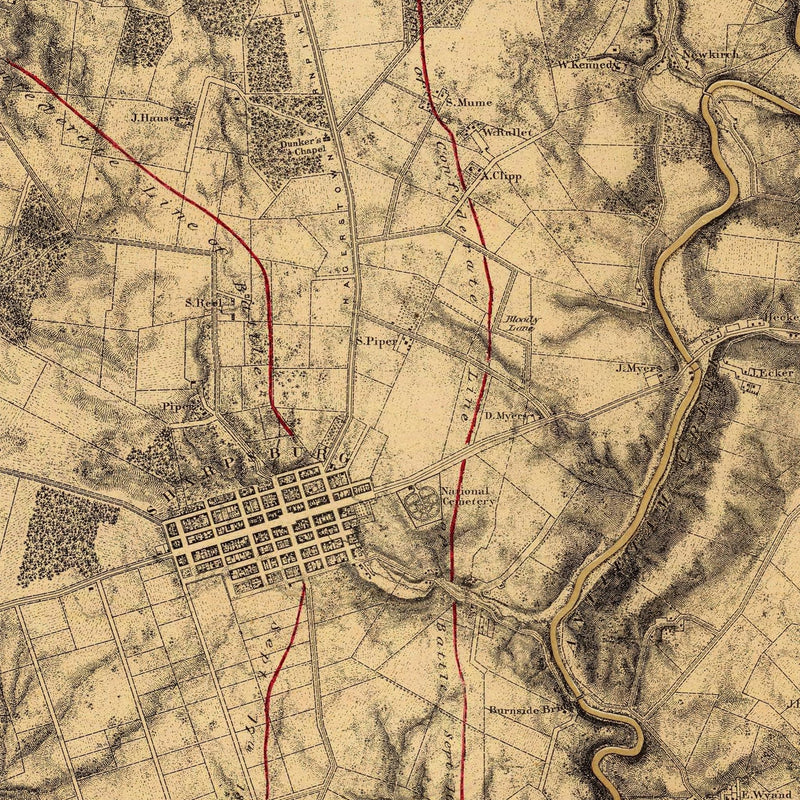 Antietam - Muir Way - Vintage Map