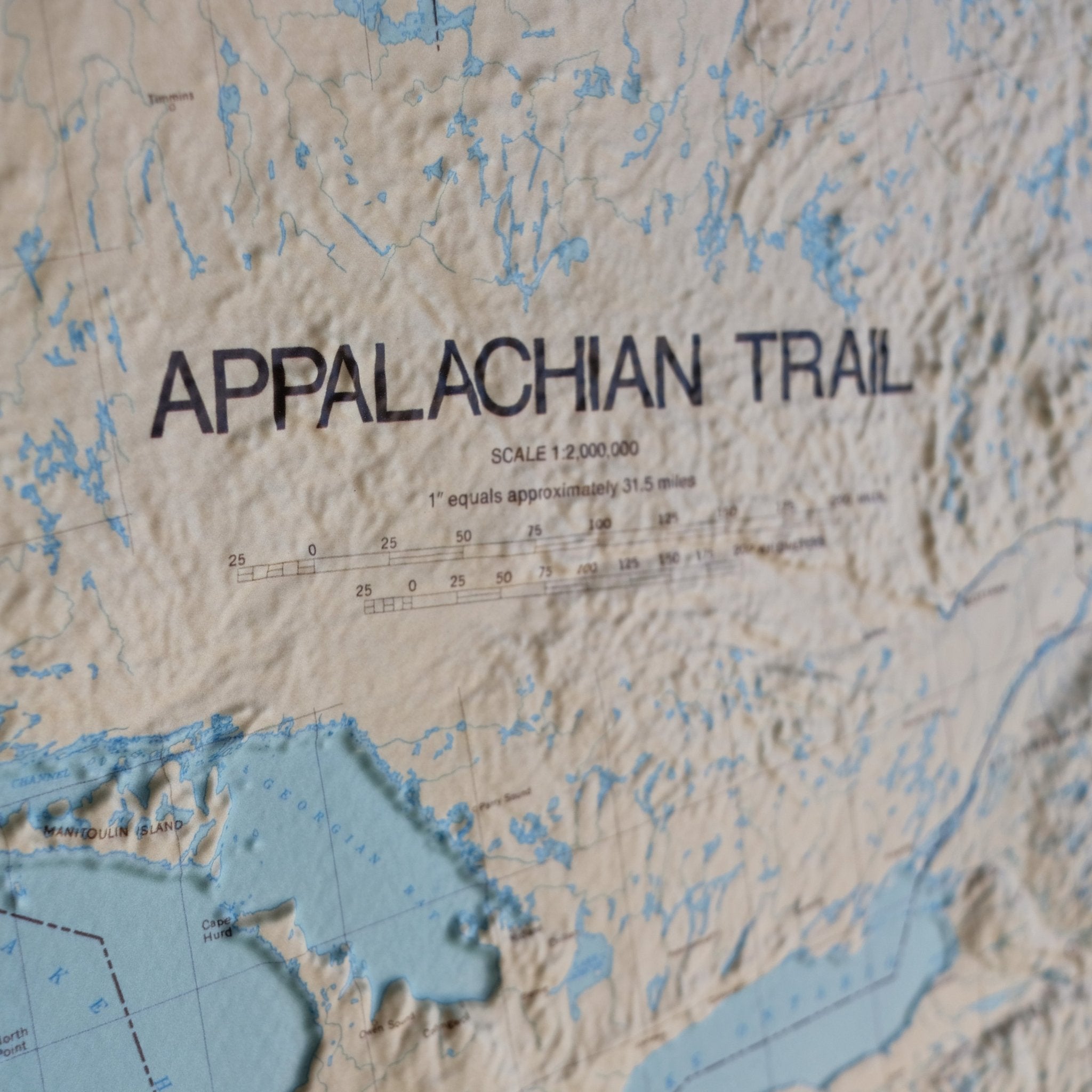 Appalachian Trail 1981 3D Raised Relief Map - Muir Way - 3D