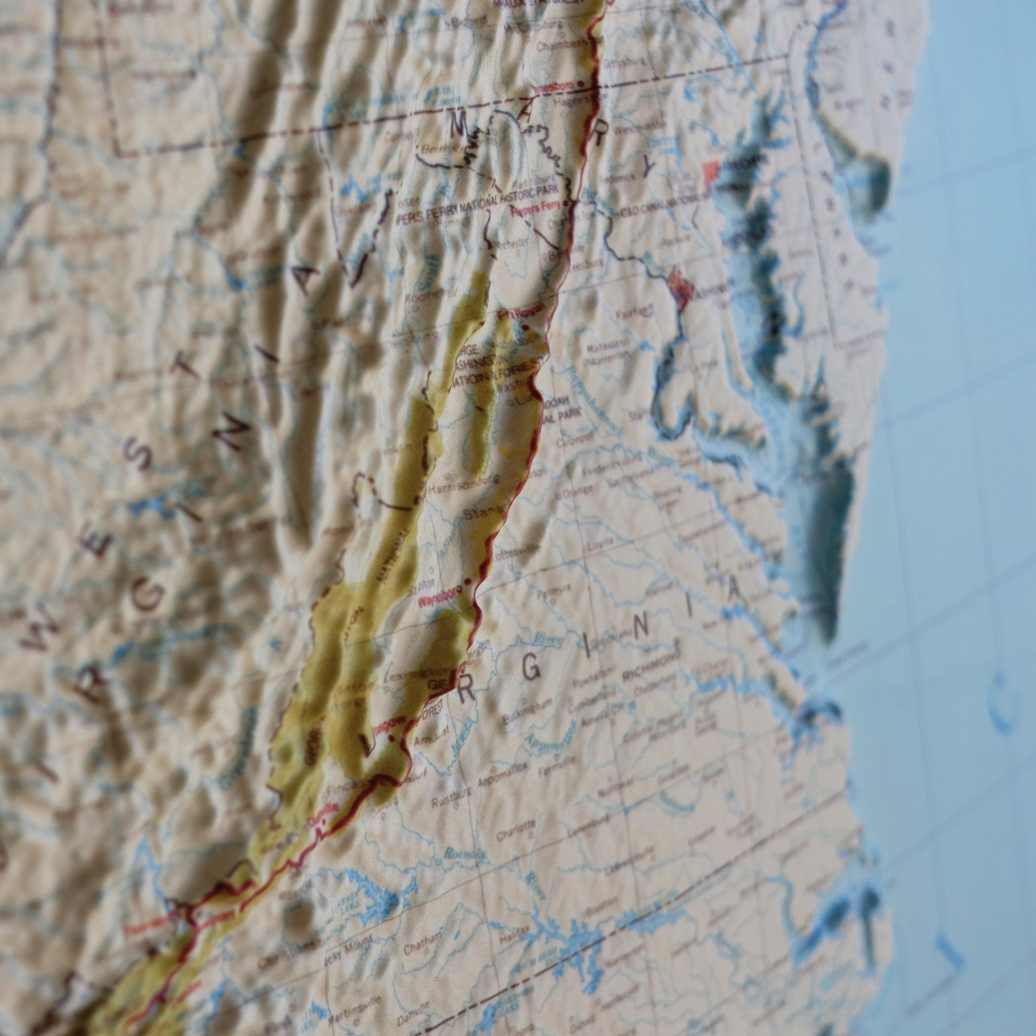 Appalachian Trail 1981 3D Raised Relief Map - Muir Way - 3D