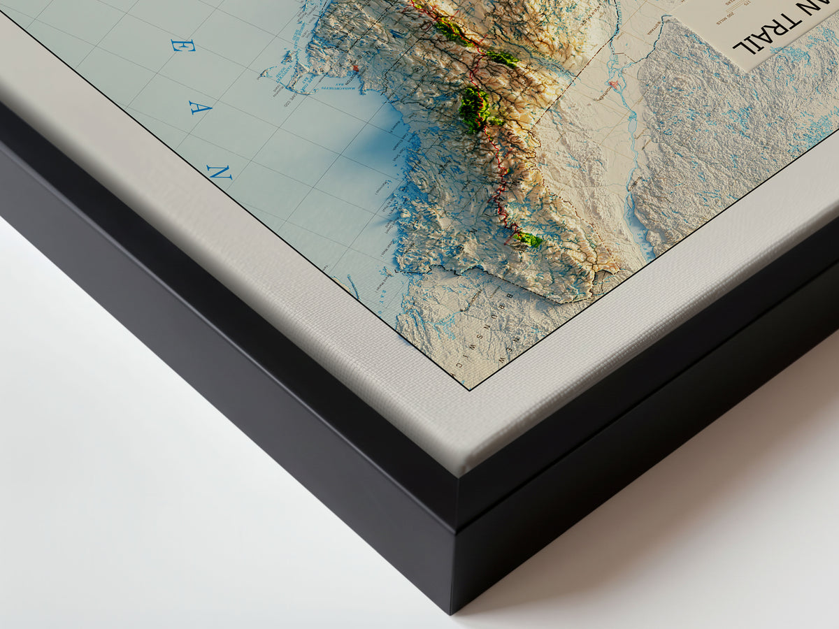 Appalachian Trail 1981 Shaded Relief Map – XL Canvas - Muir Way - XL Canvas