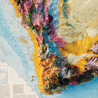 Arabian Peninsula 1963 Relief Map | Vintage map of landscape - Muir Way