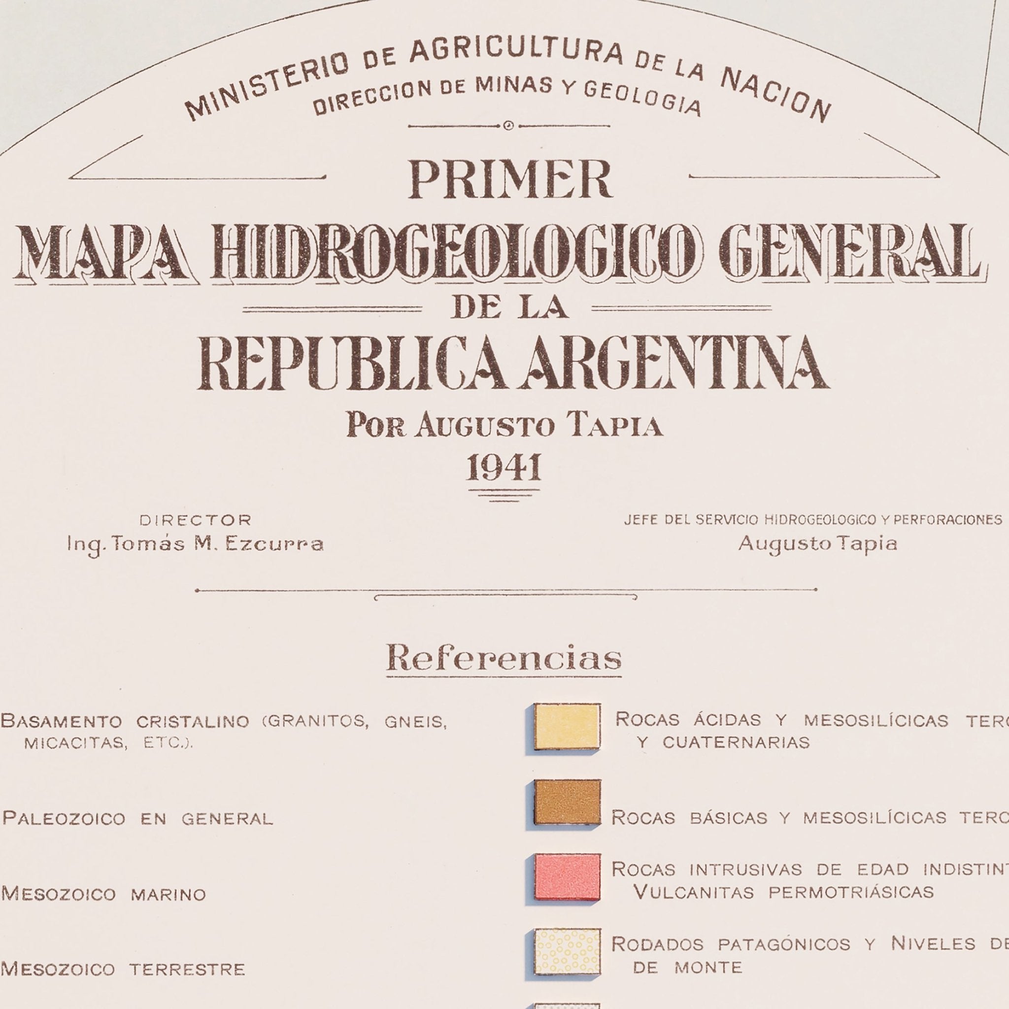 Argentina 1941 Shaded Relief Map - Muir Way - Vintage Relief