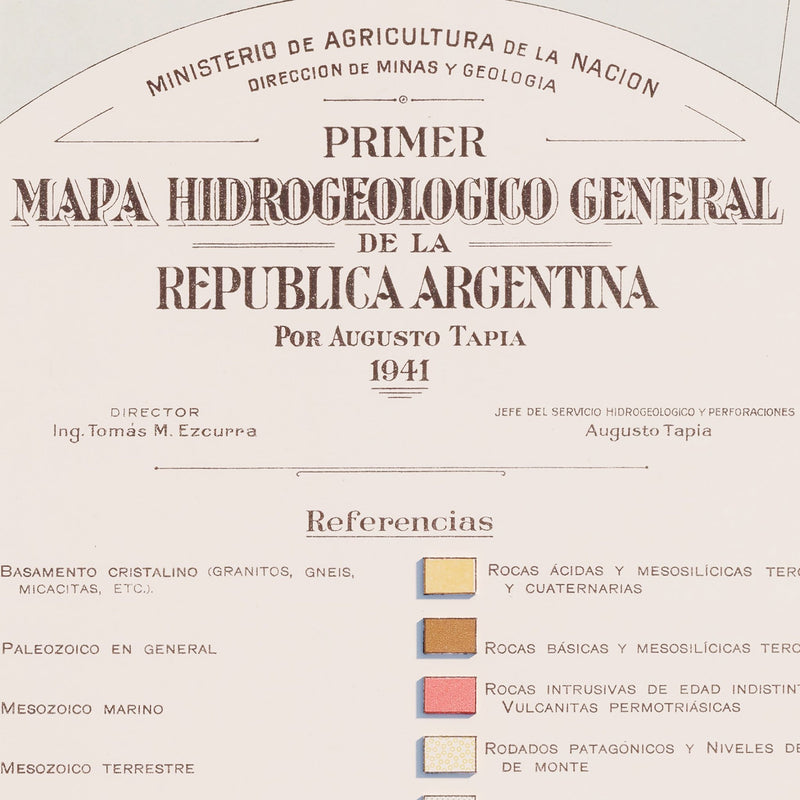Argentina 1941 Shaded Relief Map - Muir Way - Vintage Relief
