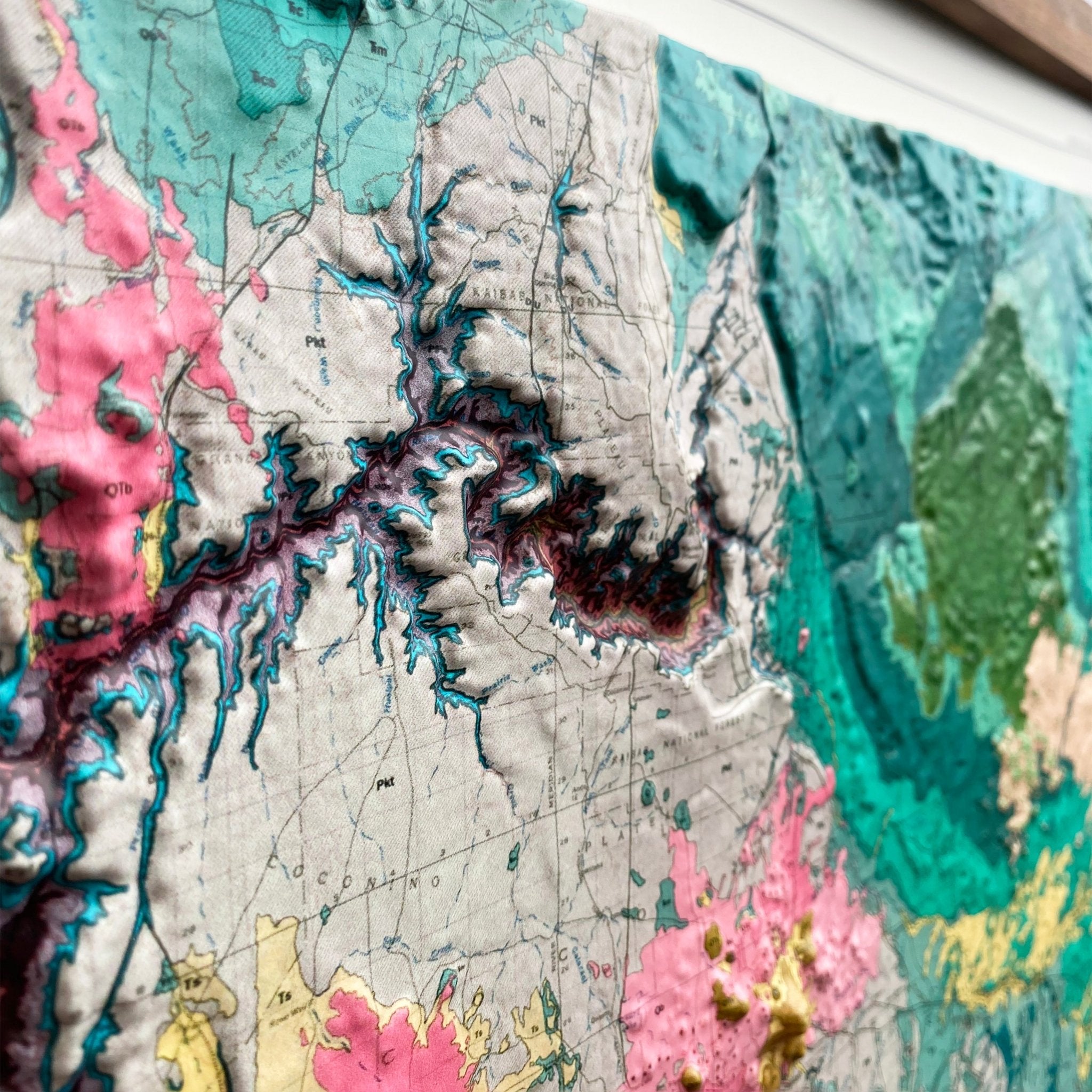 Arizona 1969 3D Raised Relief Map - Muir Way - 3D