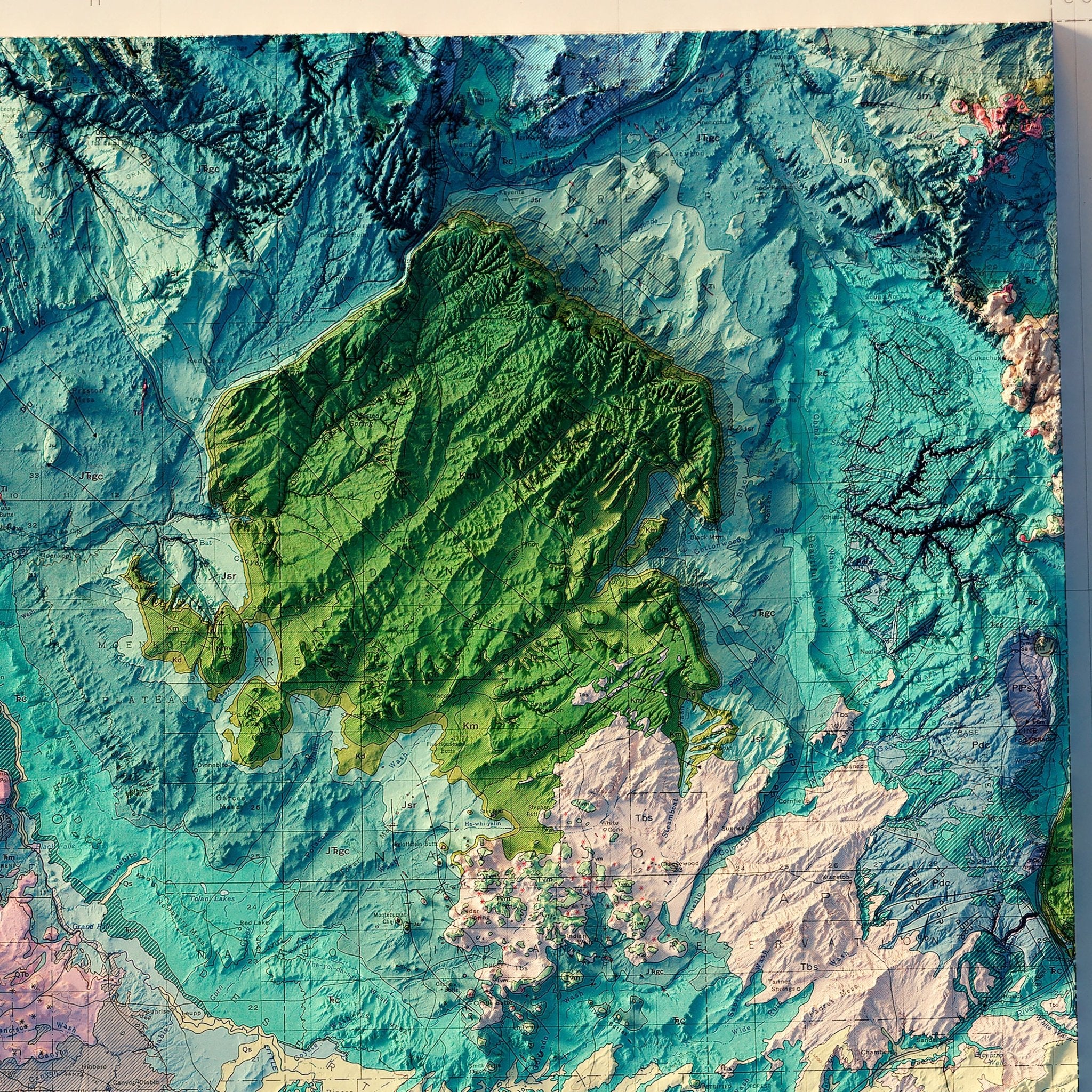 Arizona 1969 Shaded Relief Map - Muir Way - Vintage Relief