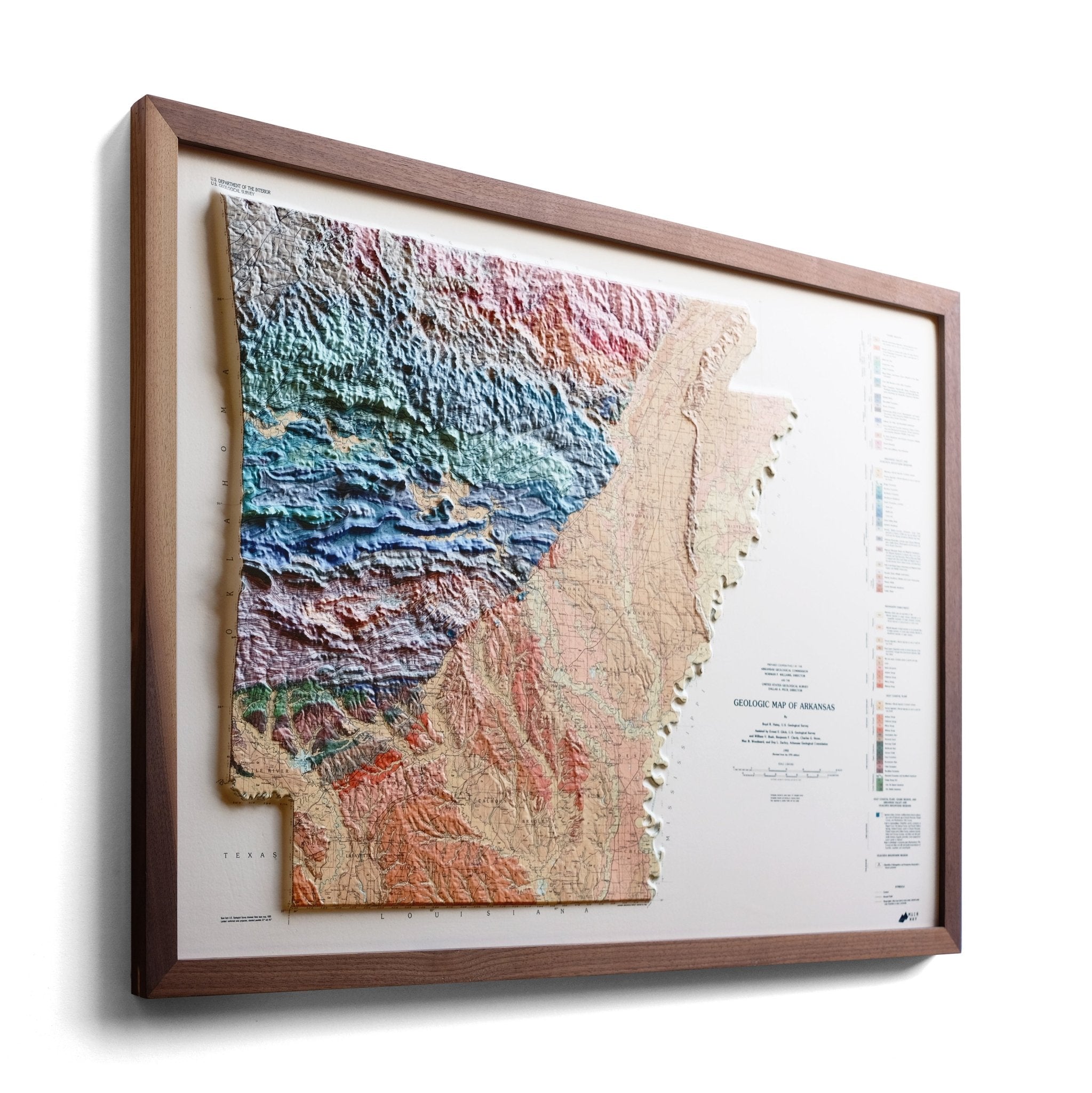 Arkansas 1993 3D Raised Relief Map - Muir Way - 3D