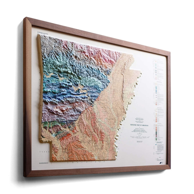 Arkansas 1993 3D Raised Relief Map - Muir Way - 3D