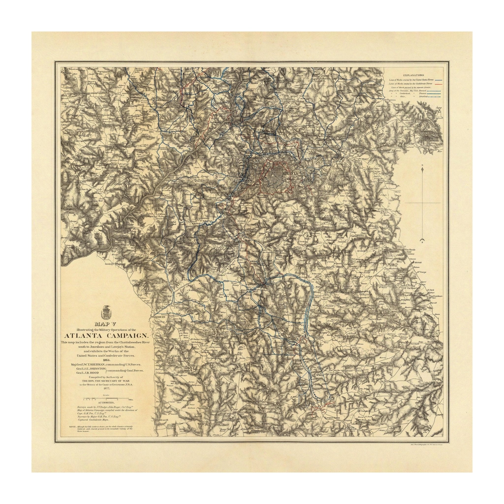 Atlanta Campaign Map 5 - Muir Way - Vintage Map