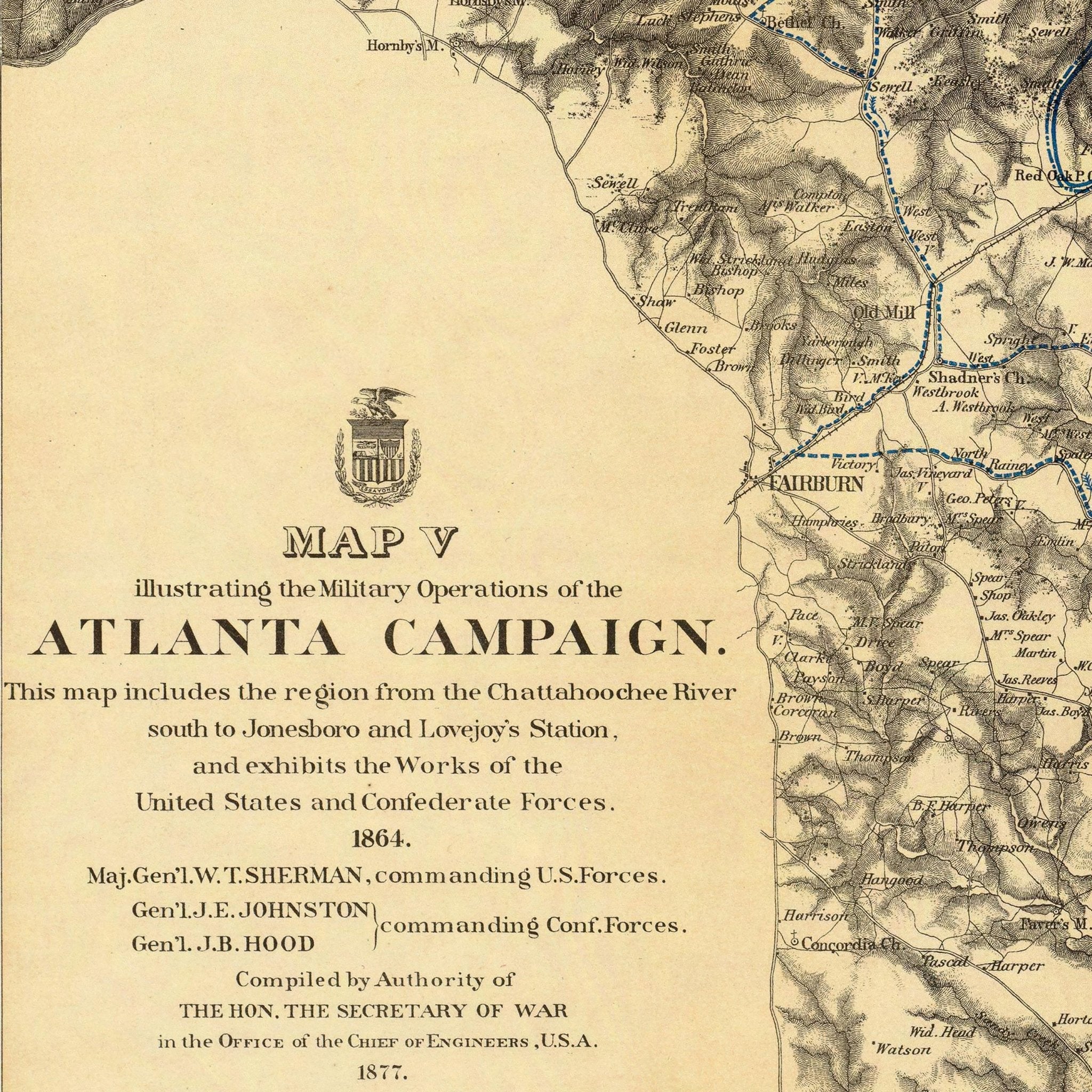 Atlanta Campaign Map 5 - Muir Way - Vintage Map