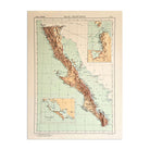 Baja California 1922 3D Raised Relief Map - Muir Way - 3D